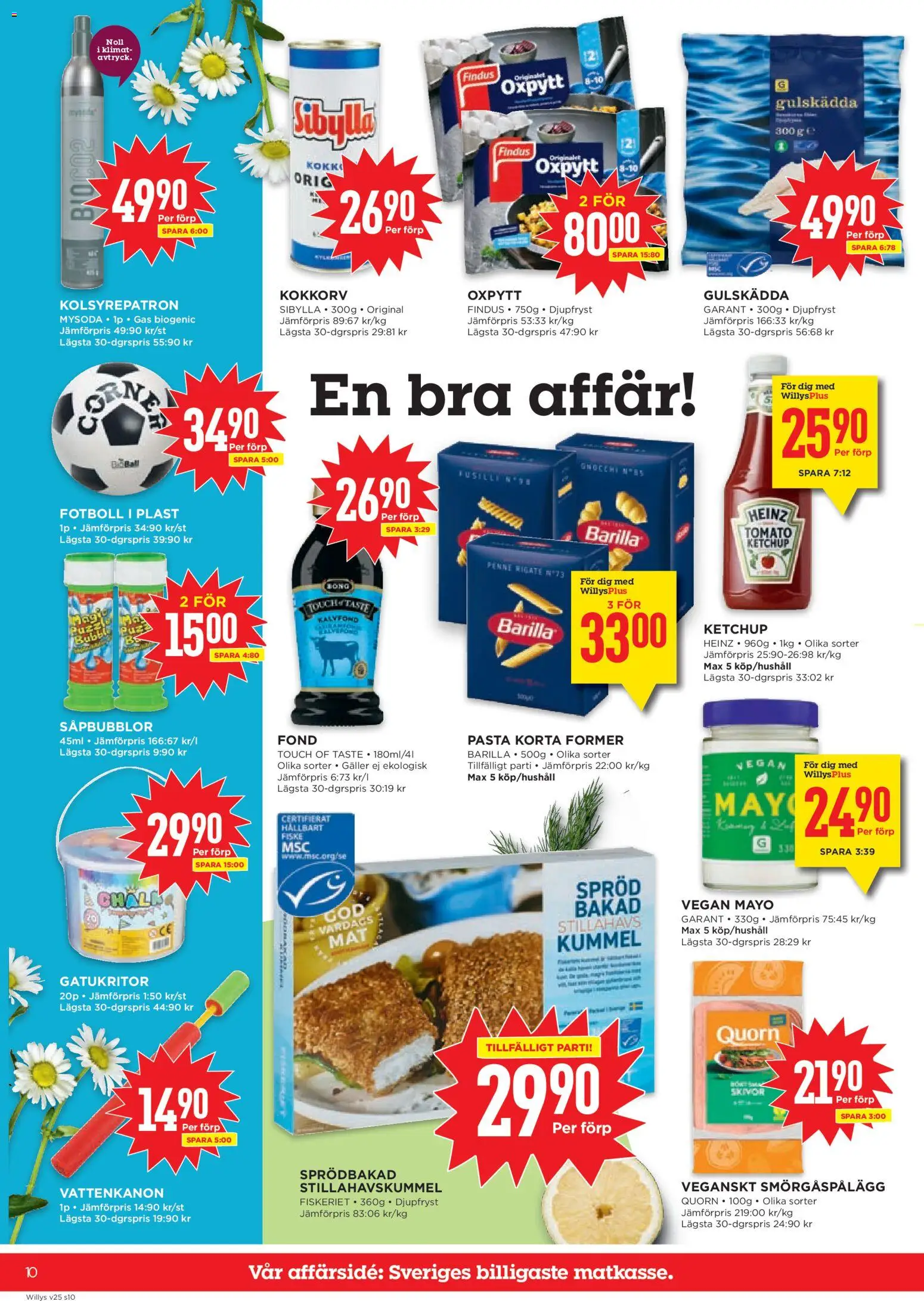 Willys reklamblad aktuell från 15.06.2026 | Sida: 10 | Produkter: Fond, Pasta, Ketchup, Kolsyrepatron