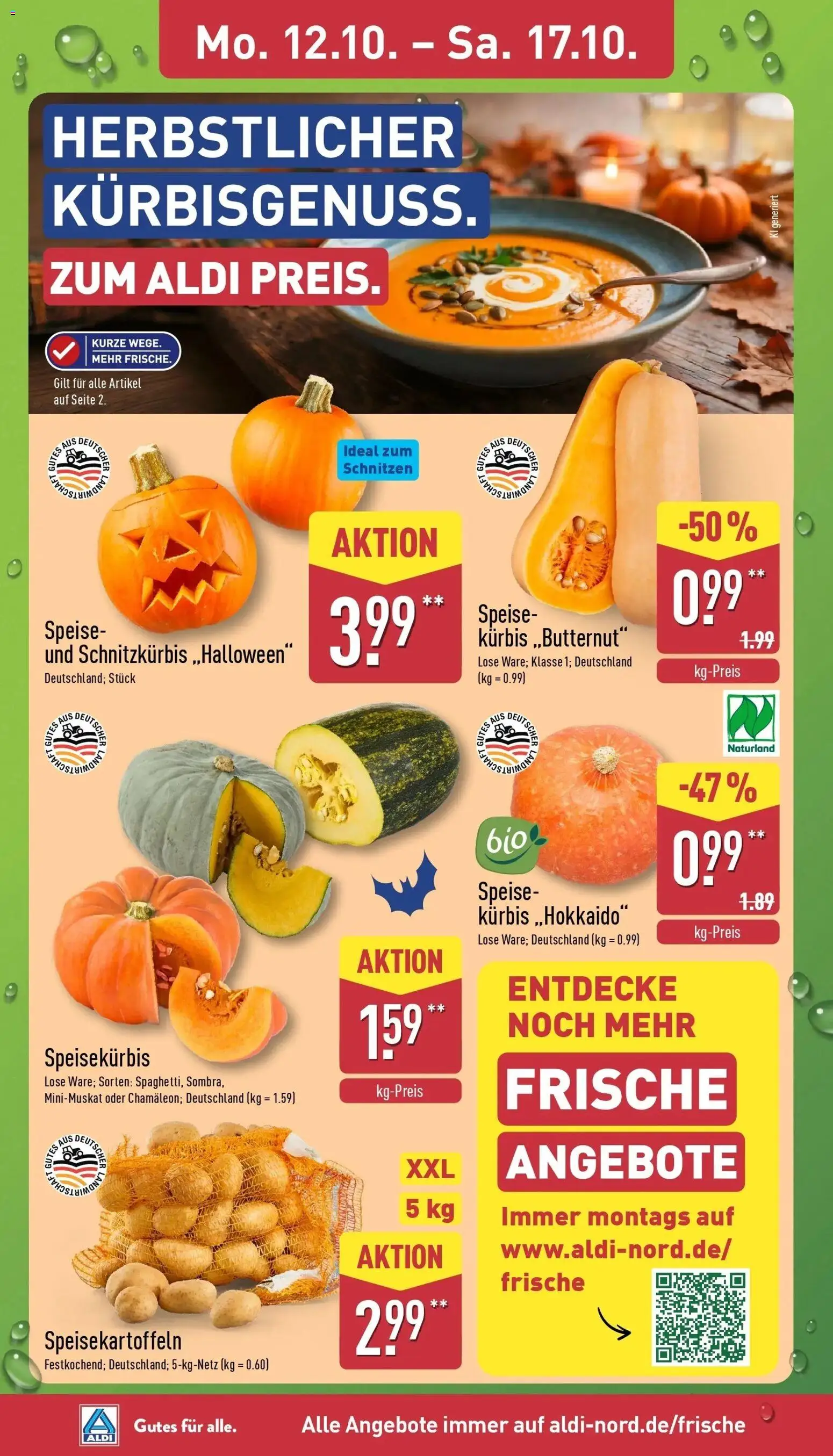 Aldi Aktueller Prospekt (ab 12.10.2026) » Angebote Online | Seite: 2 | Produkte: Kürbis