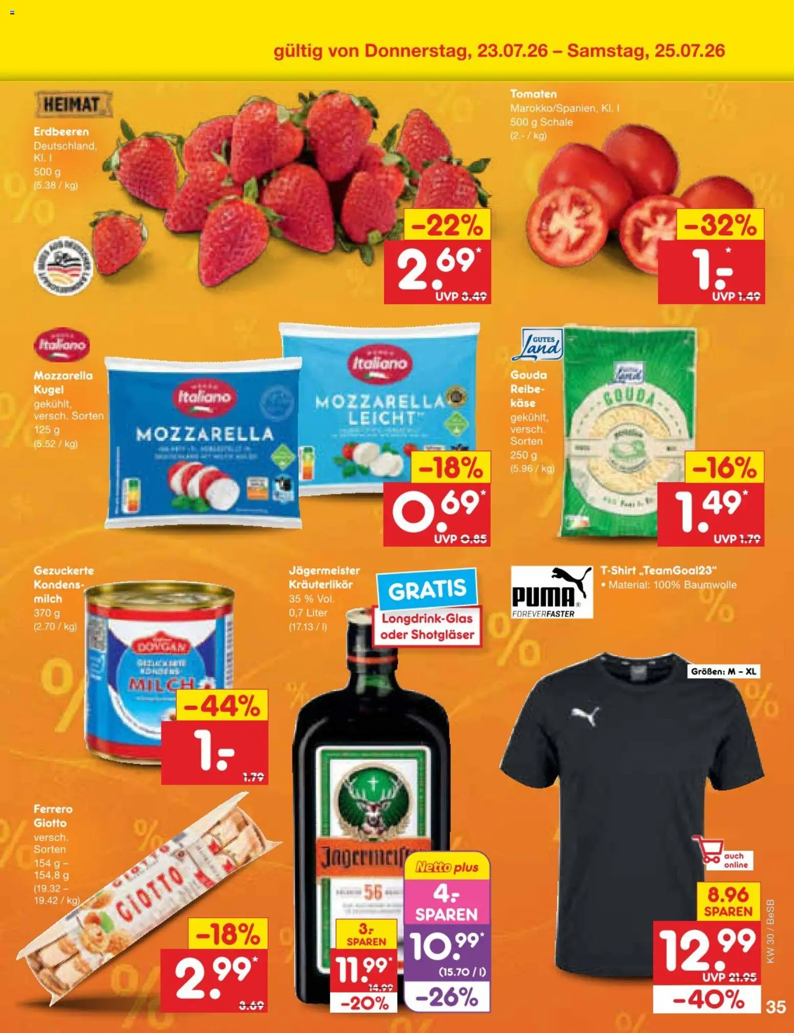 Netto Marken-Discount Prospekt – gültig ab 20.07.2026 | Seite: 59 | Produkte: Käse, Mozzarella, Jägermeister, Erdbeeren