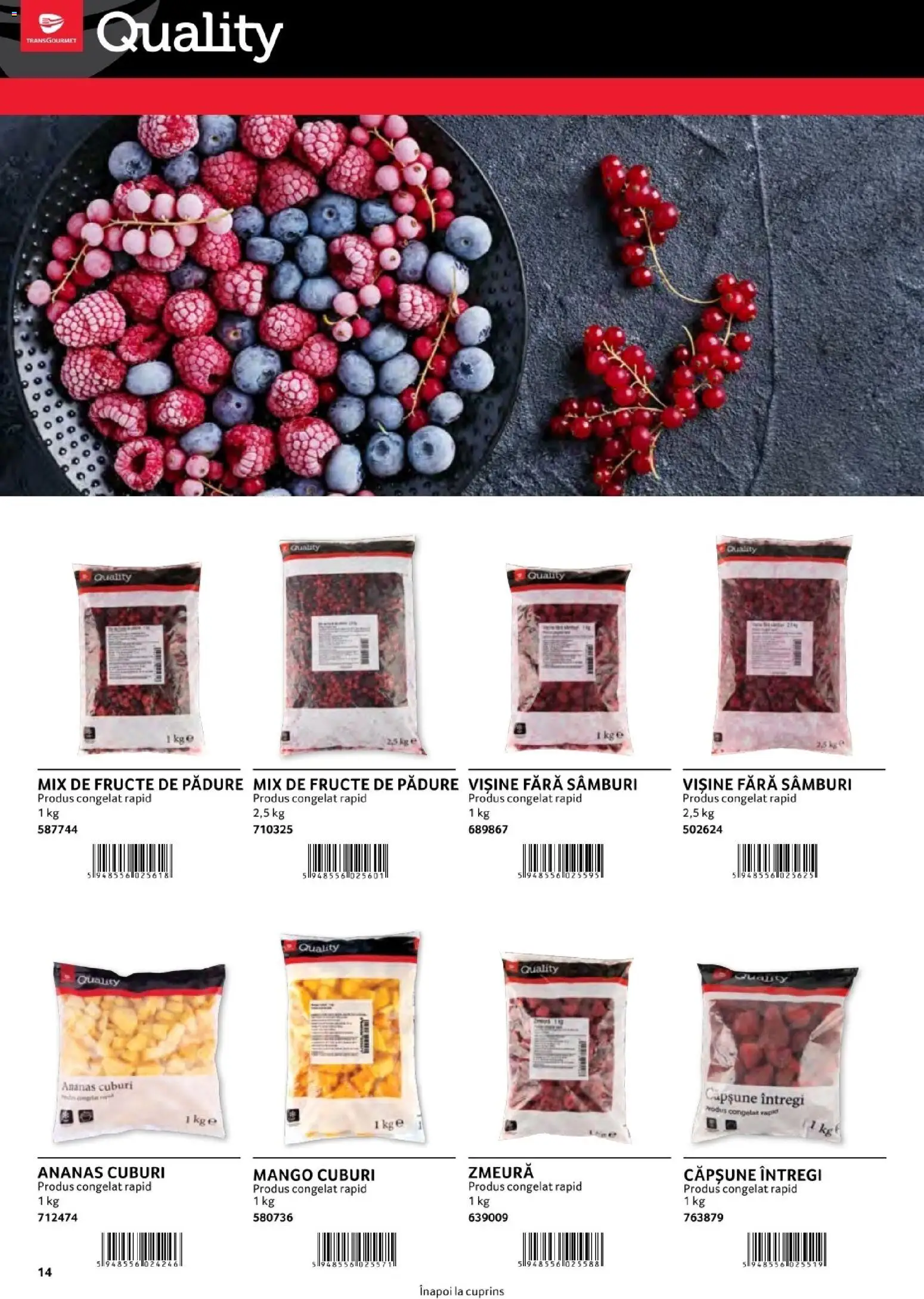 Noul catalog Selgros – valabil de la 01.08.2026 | Pagină: 14 | Produse: Zmeură, Fructe de pădure, Fructe, Mango