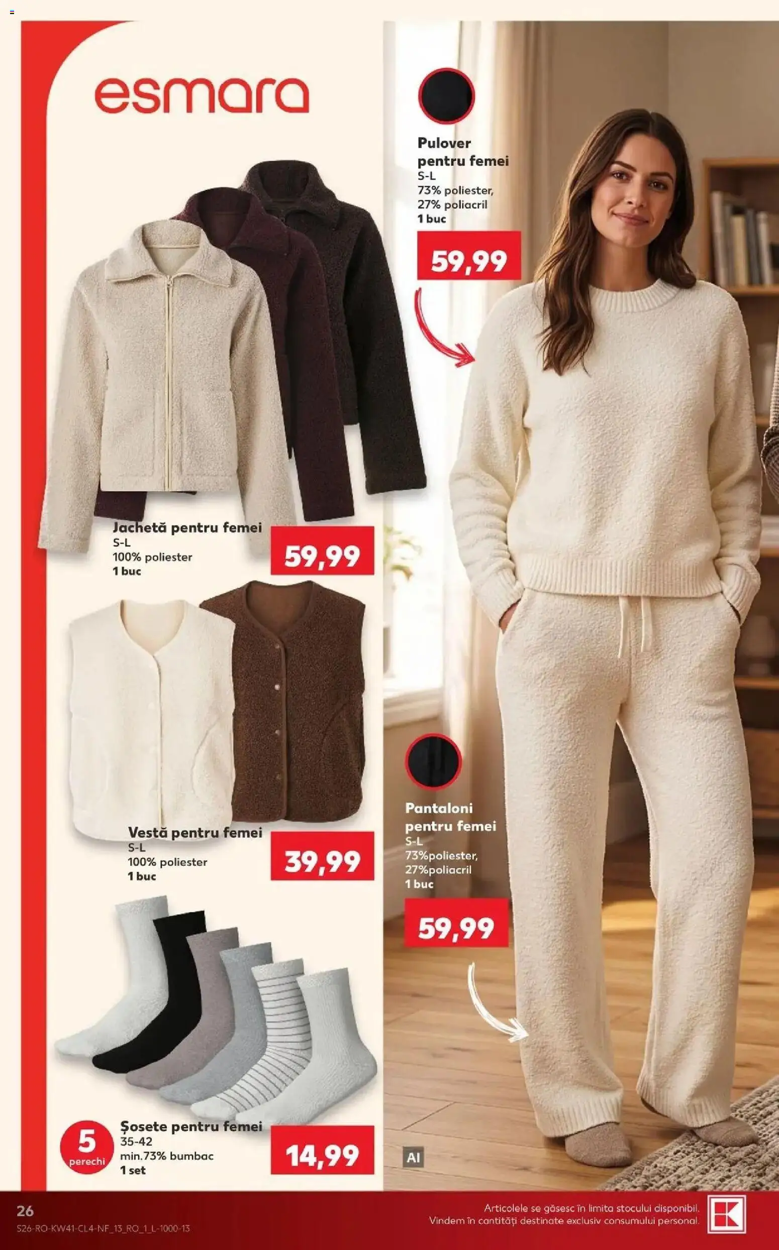 Kaufland Arad 07.10.2026 - Revista si Oferta | Pagină: 26 | Produse: Pulover, Vestă, Pantaloni, Șosete