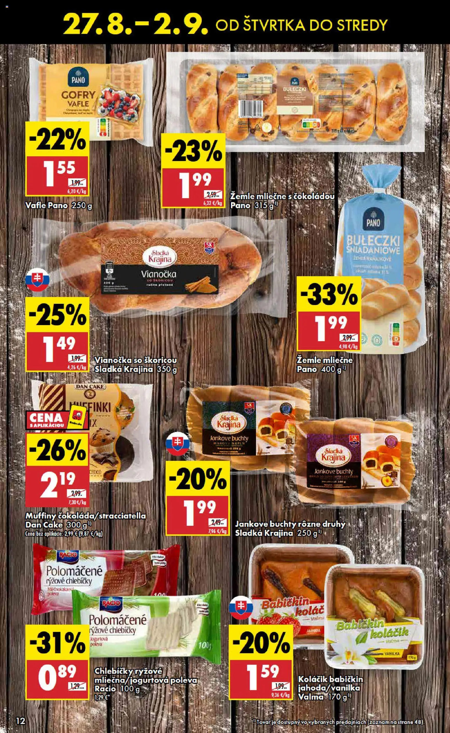 Nové Biedronka akcie – leták je platný od 27.08.2026 | Strana: 12 | Produkty: Muffiny, Vianočka, Koláč, Gofry