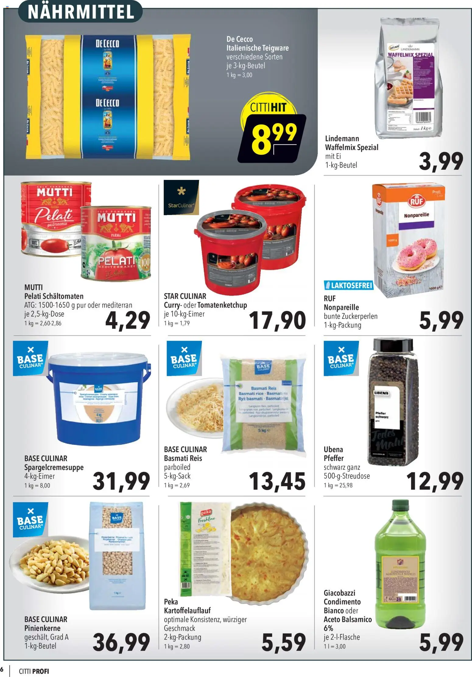 CITTI Markt Aktuelle Angebote für Profis – gültig ab 20.05.2026 | Seite: 6 | Produkte: Balsamico, Pfeffer, Reis