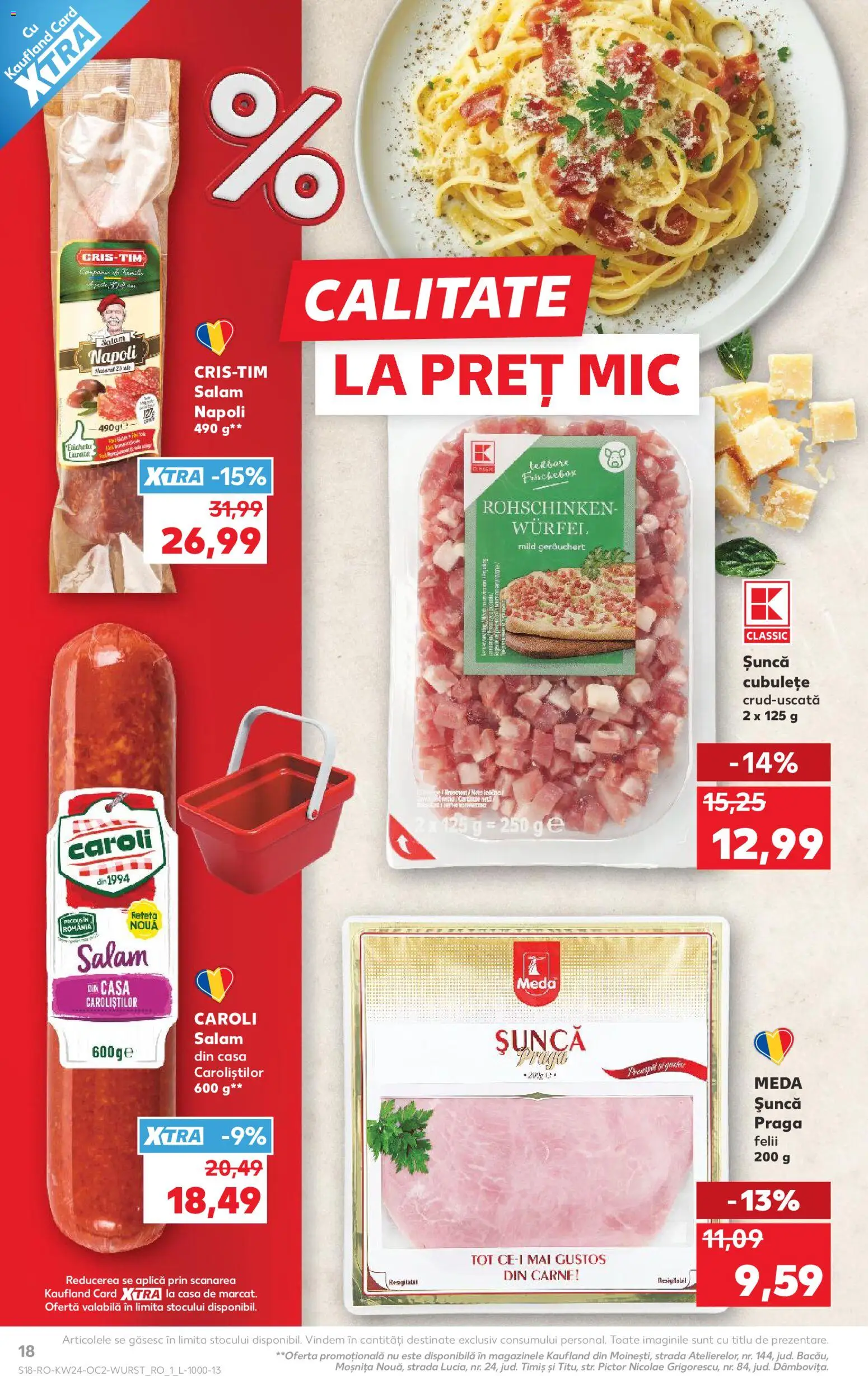 Noul catalog Kaufland – valabil de la 10.06.2026 | Pagină: 18 | Produse: Salam, Șuncă