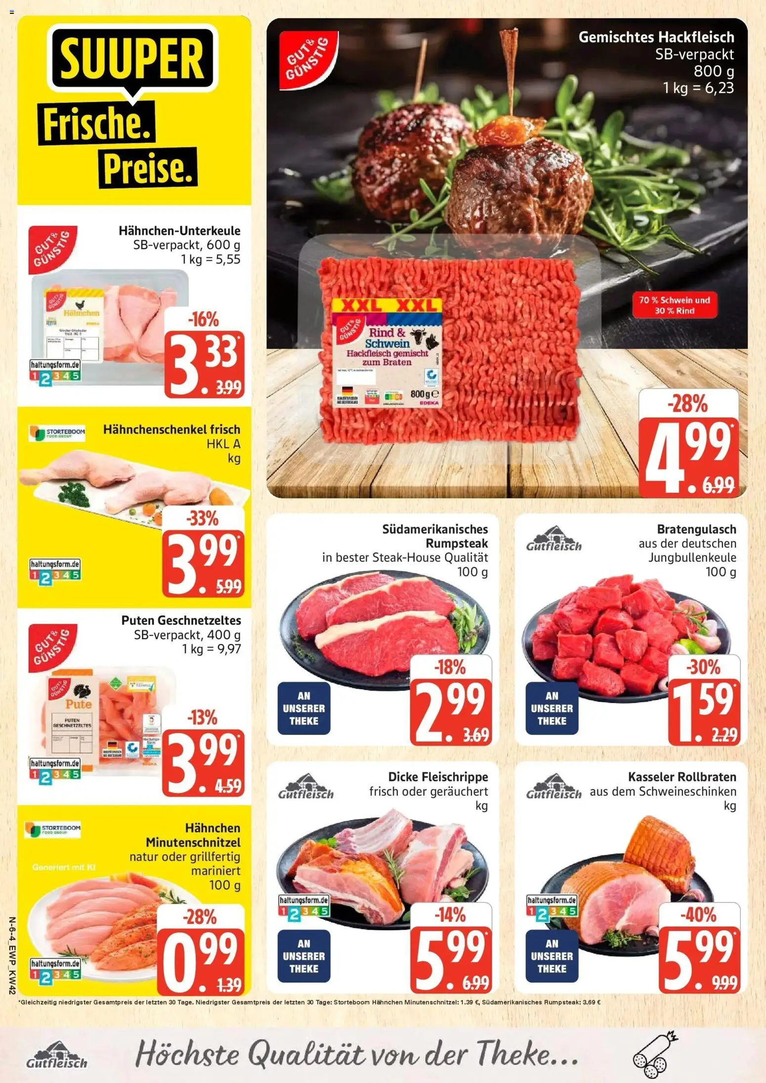 Edeka Prospekt Rostock (ab 12.10.2026) » Angebote Online | Seite: 6 | Produkte: Rumpsteak, Pute, Hahnchenschenkel, Theke