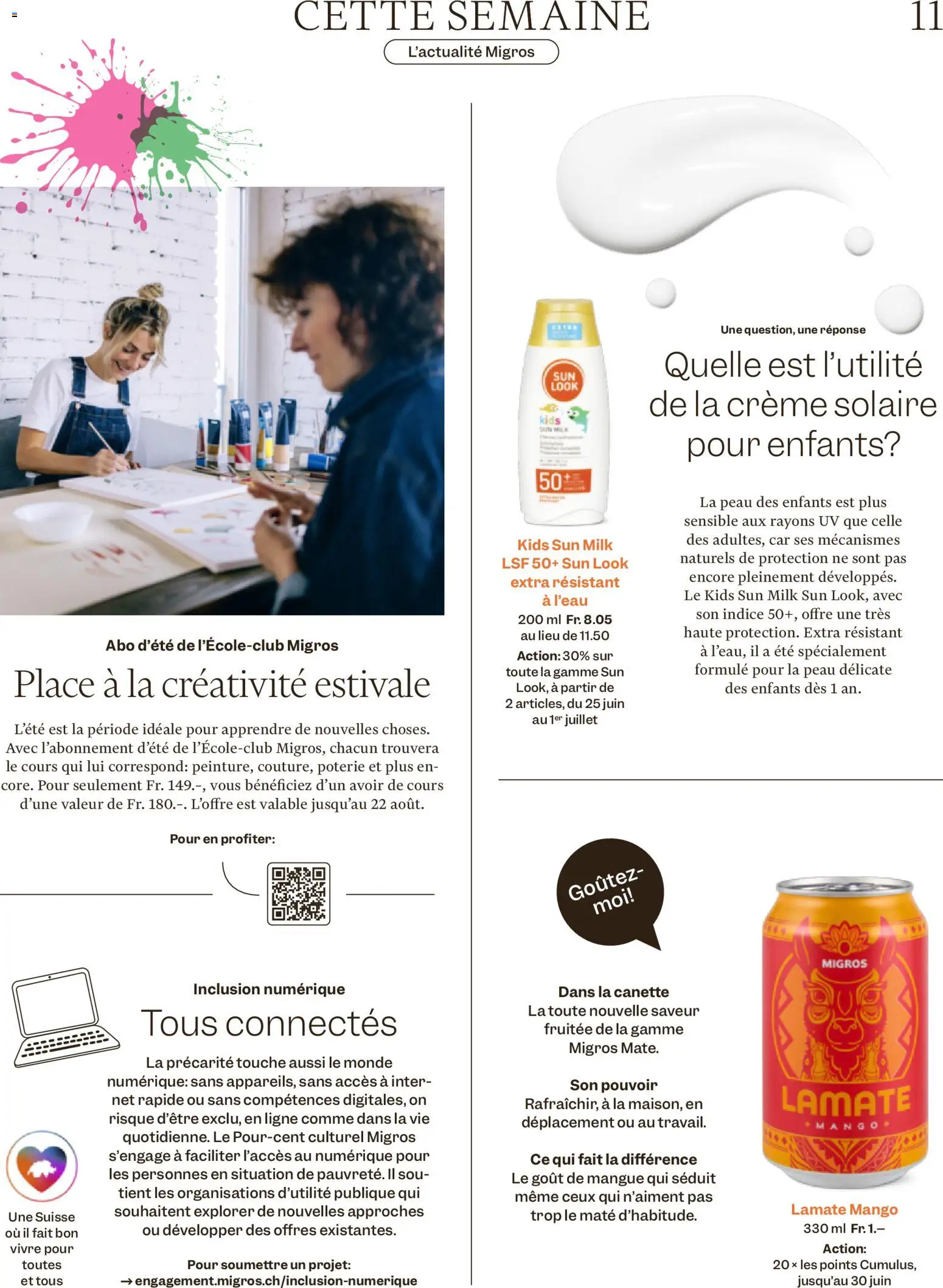 Migros aktionen Magazine FR – gültig ab 24.06.2026 | Seite: 11 | Produkte: Mango, Creme