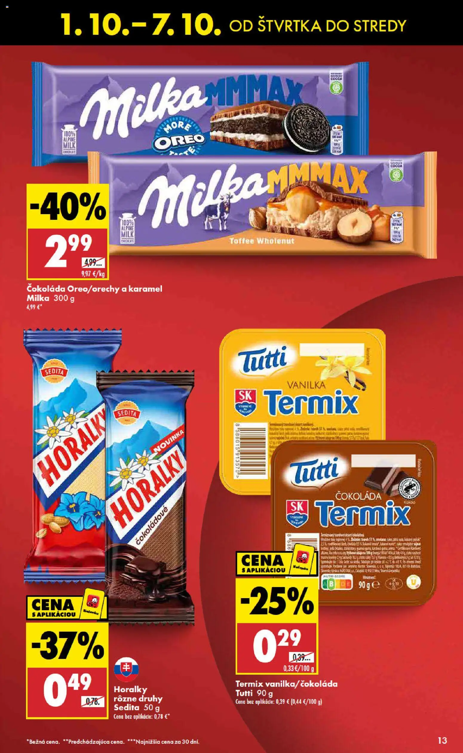Nové Biedronka akcie – leták je platný od 01.10.2026 | Strana: 13 | Produkty: Termix, Oreo, Horálky, Vanilka