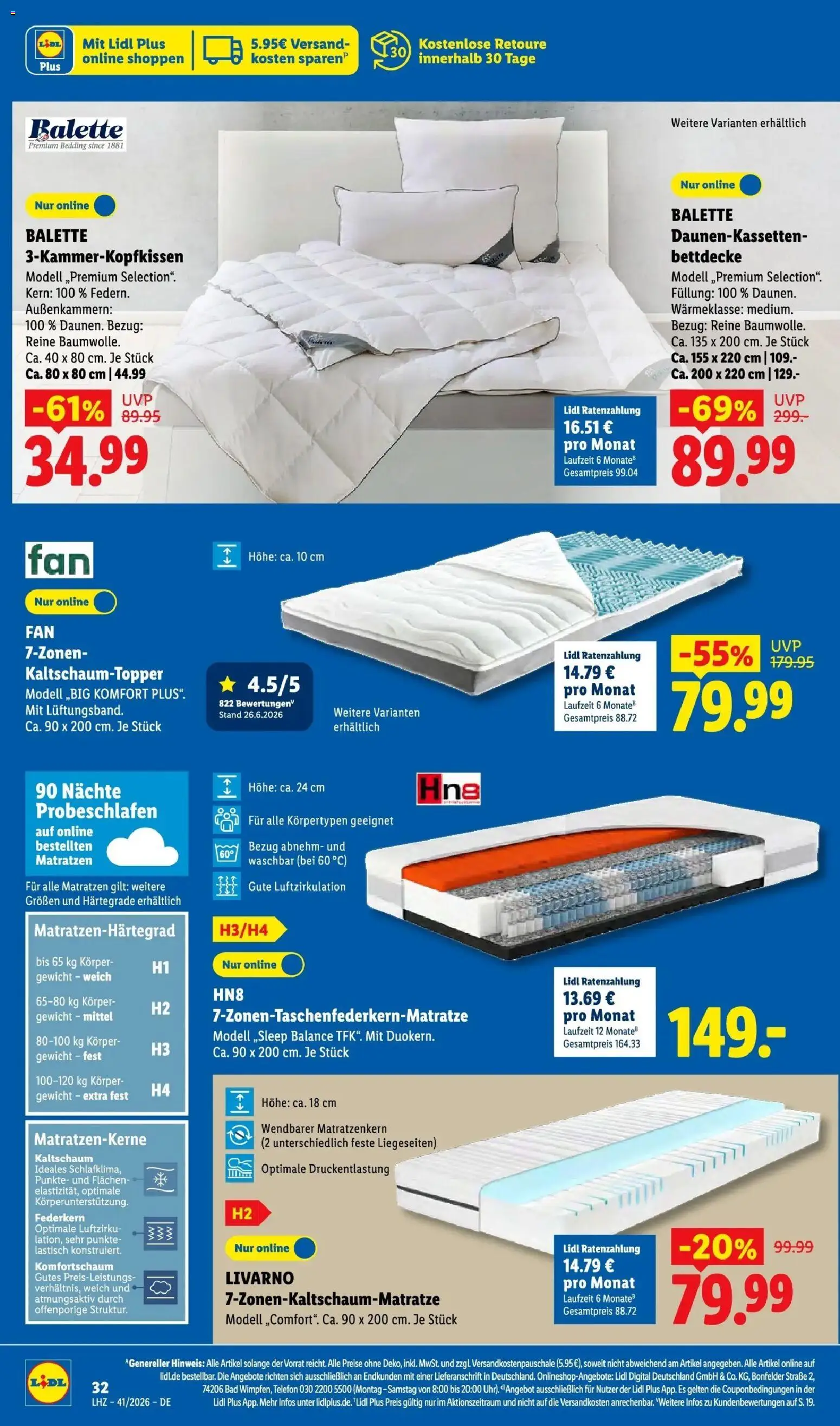 Lidl Prospekt Mahlow (ab 05.10.2026) zum Blättern » Angebote | Seite: 50 | Produkte: Gewicht, Topper, Bad, Bettdecke