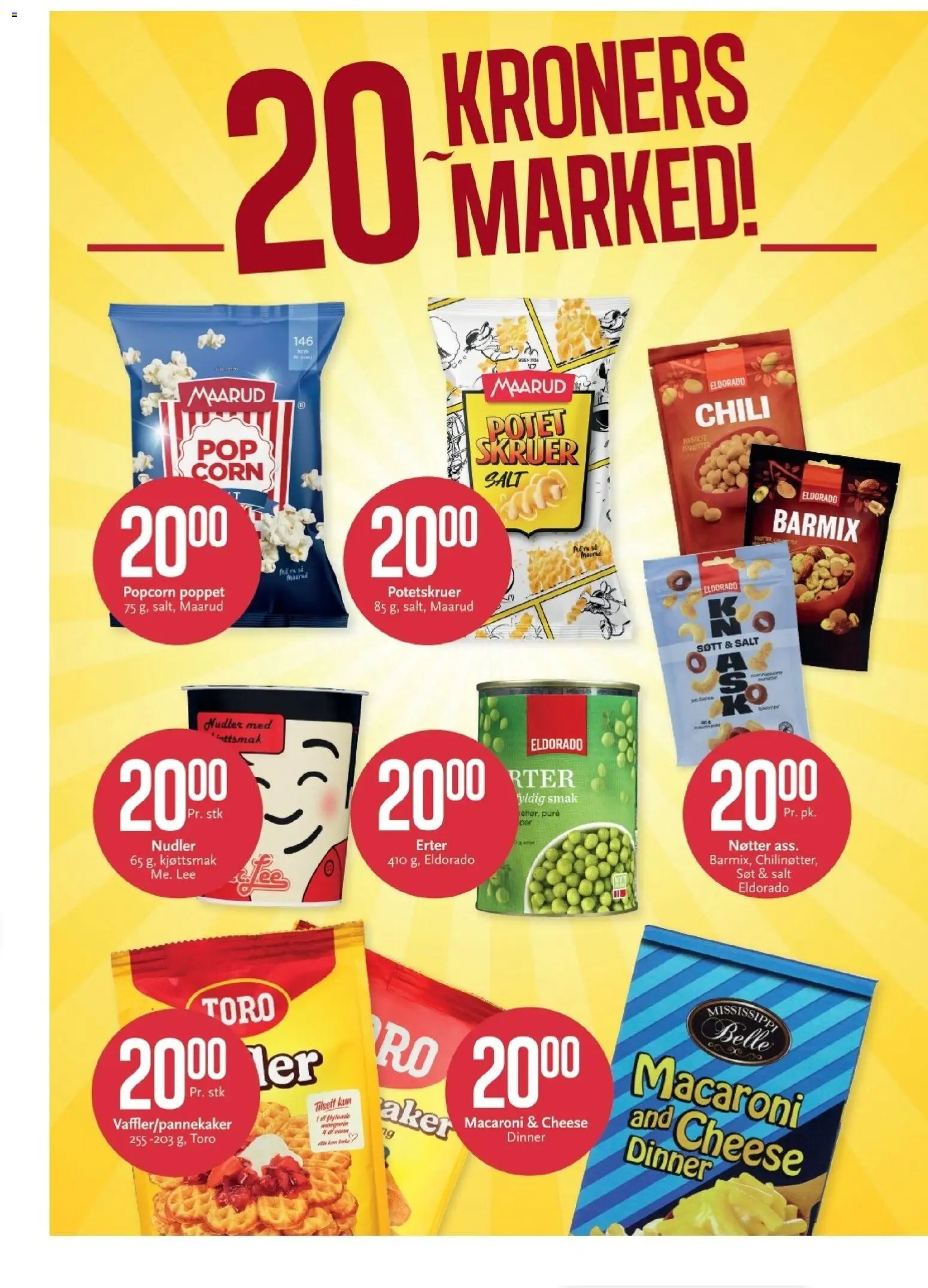 {H1} | Side: 6 | Produkter: Chili, Nudler, Popcorn, Nøtter