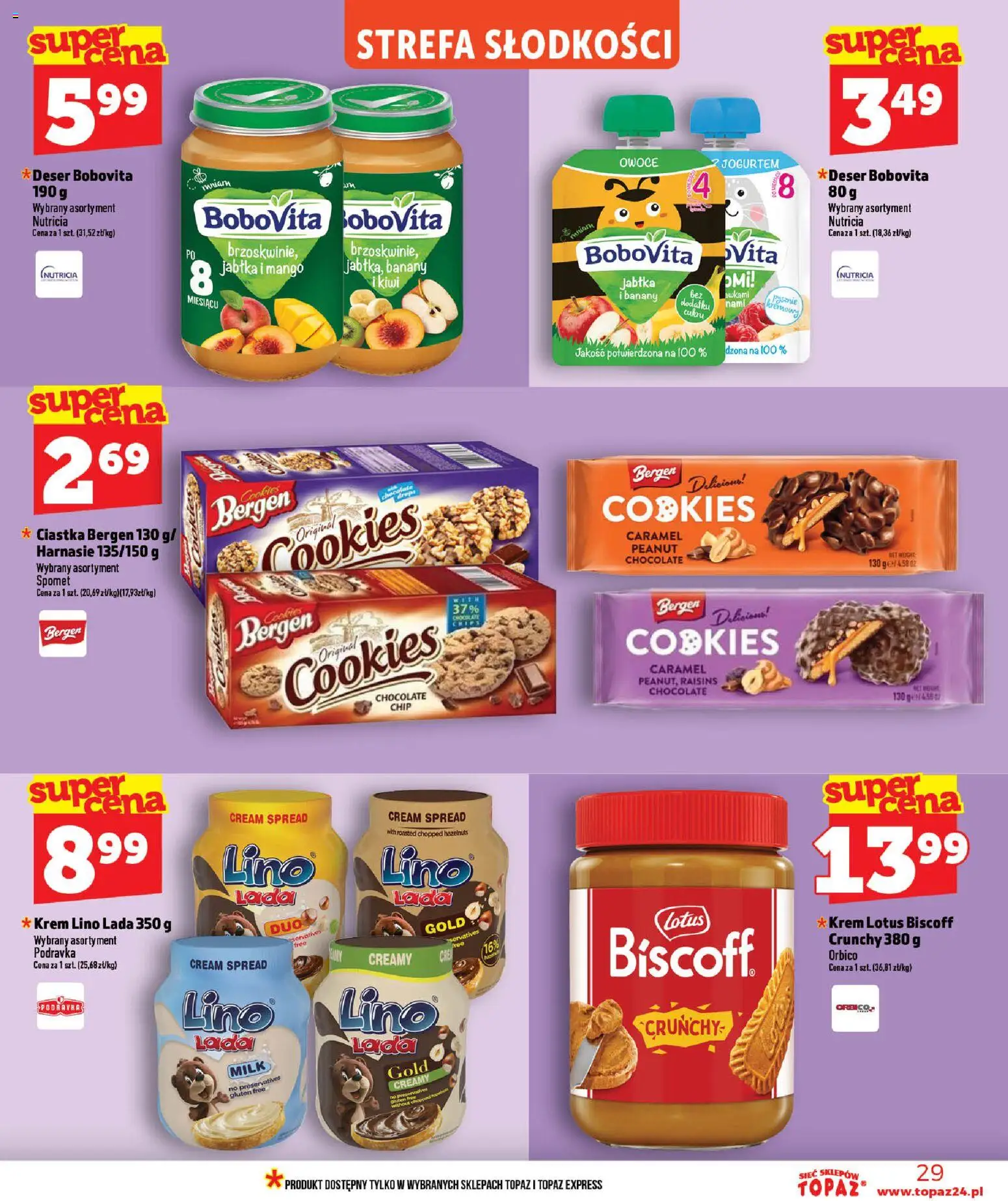 Topaz gazetka od 16.07.2026 | Strona: 29 | Produkty: Mango, Lotus, Jabłka, Kiwi