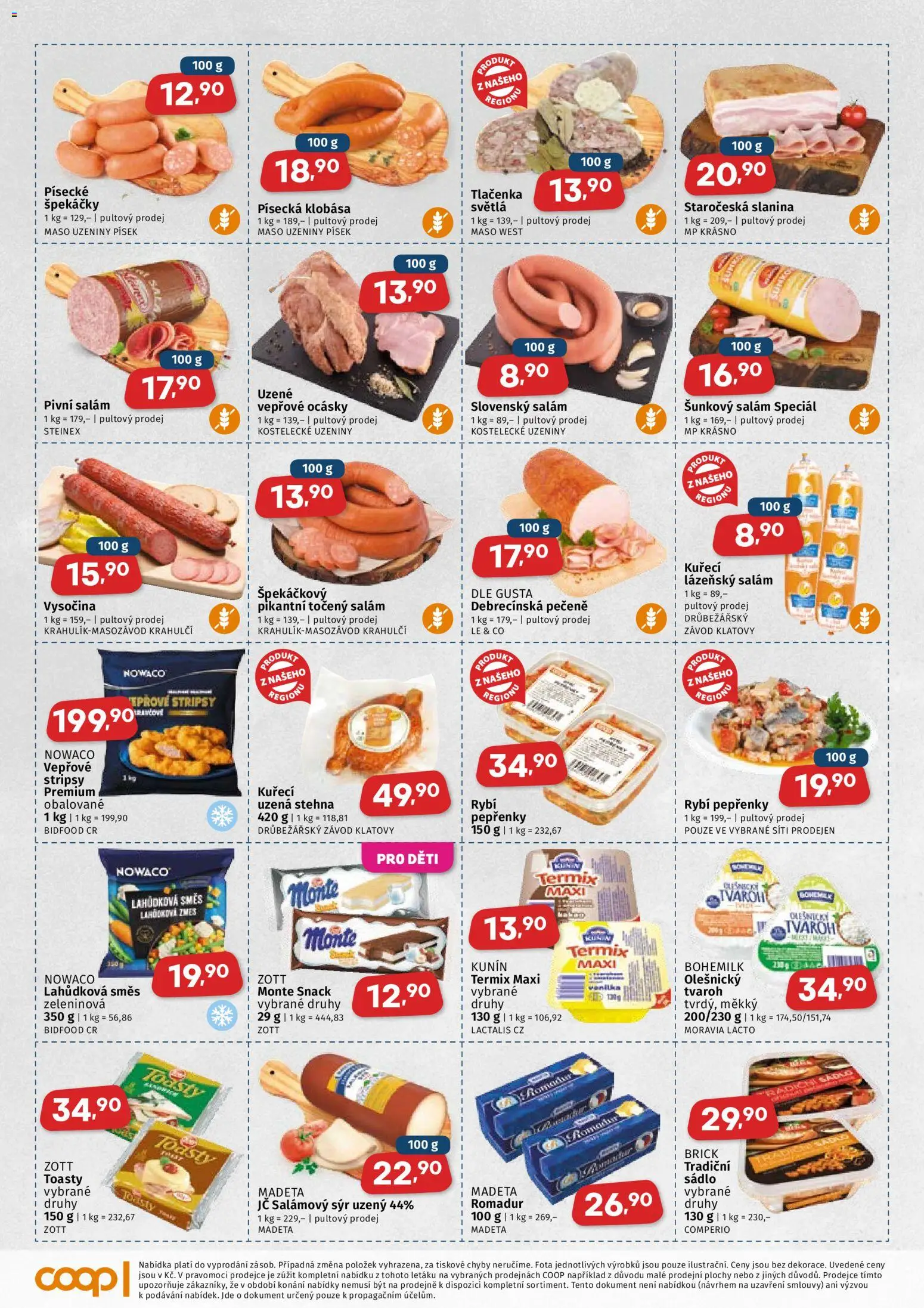 Coop leták od 21.10.2026 | Strana: 2 | Produkty: Termix, Vysočina, Maso, Slanina