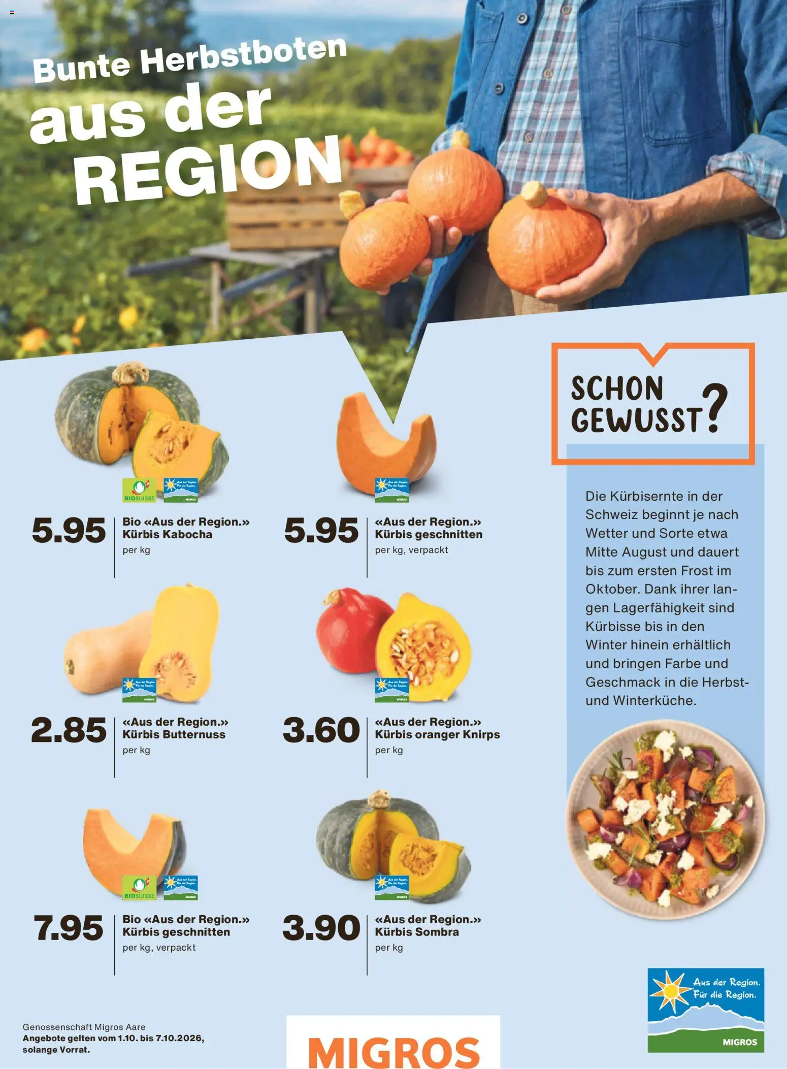 Migros aktionen Magazin – gültig ab 30.09.2026 | Seite: 34 | Produkte: Kürbis
