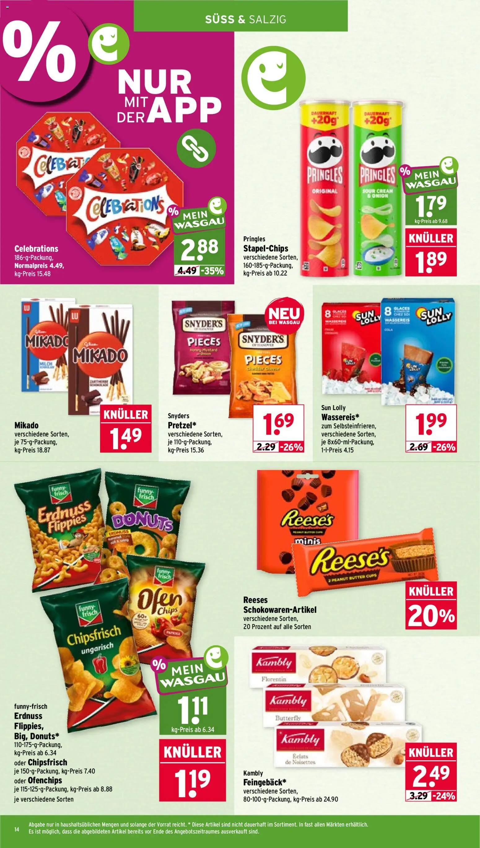 Wasgau Prospekt – gültig ab 08.06.2026 | Seite: 14 | Produkte: Ofen, Milch, Celebrations, Donuts