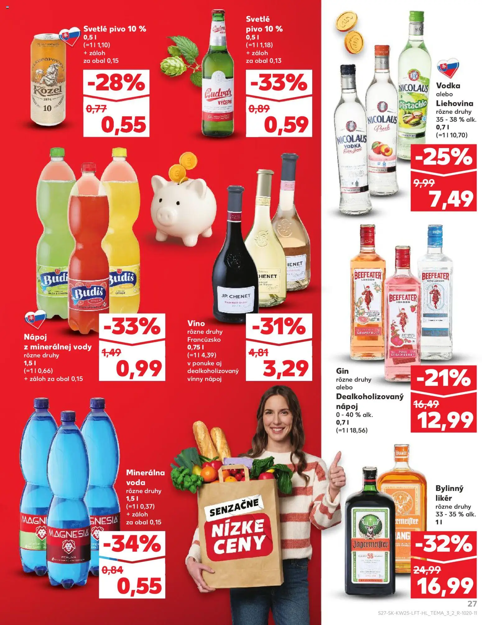 Nové Kaufland akcie – leták je platný od 18.06.2026 | Strana: 27 | Produkty: Víno, Budvar, Magnesia, Grapefruit