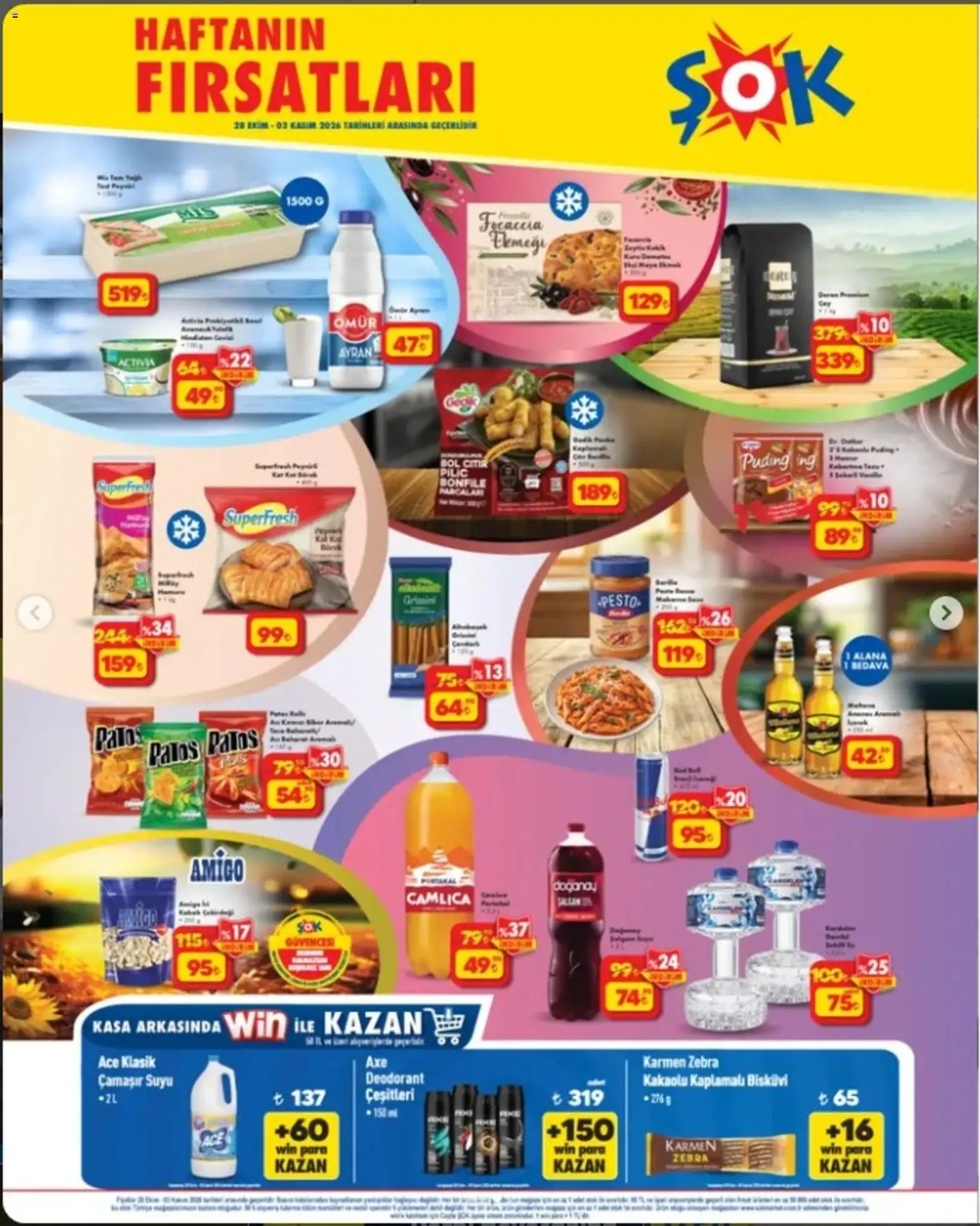 Şok Market Katalog - 28 Ekim 2026 tarihinden itibaren geçerlidir | Sayfa: 1 | Ürünler: Focaccia, Piliç, Kasa, Bonfile
