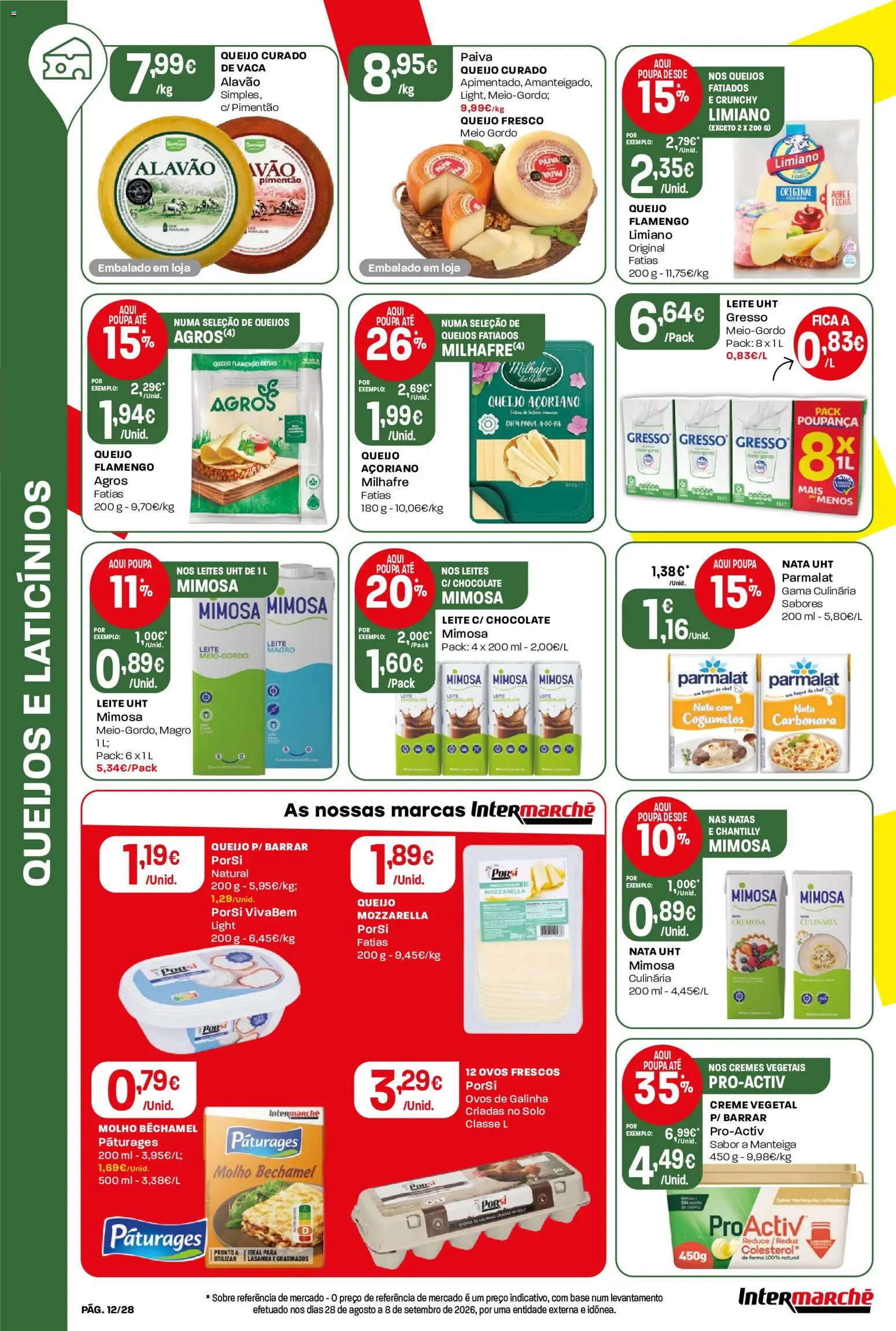 Intermarché folheto Contact │ válido de 08/10/2026 | Página: 12 | Produtos: Laticínios, Leite UHT, Queijo, Nata