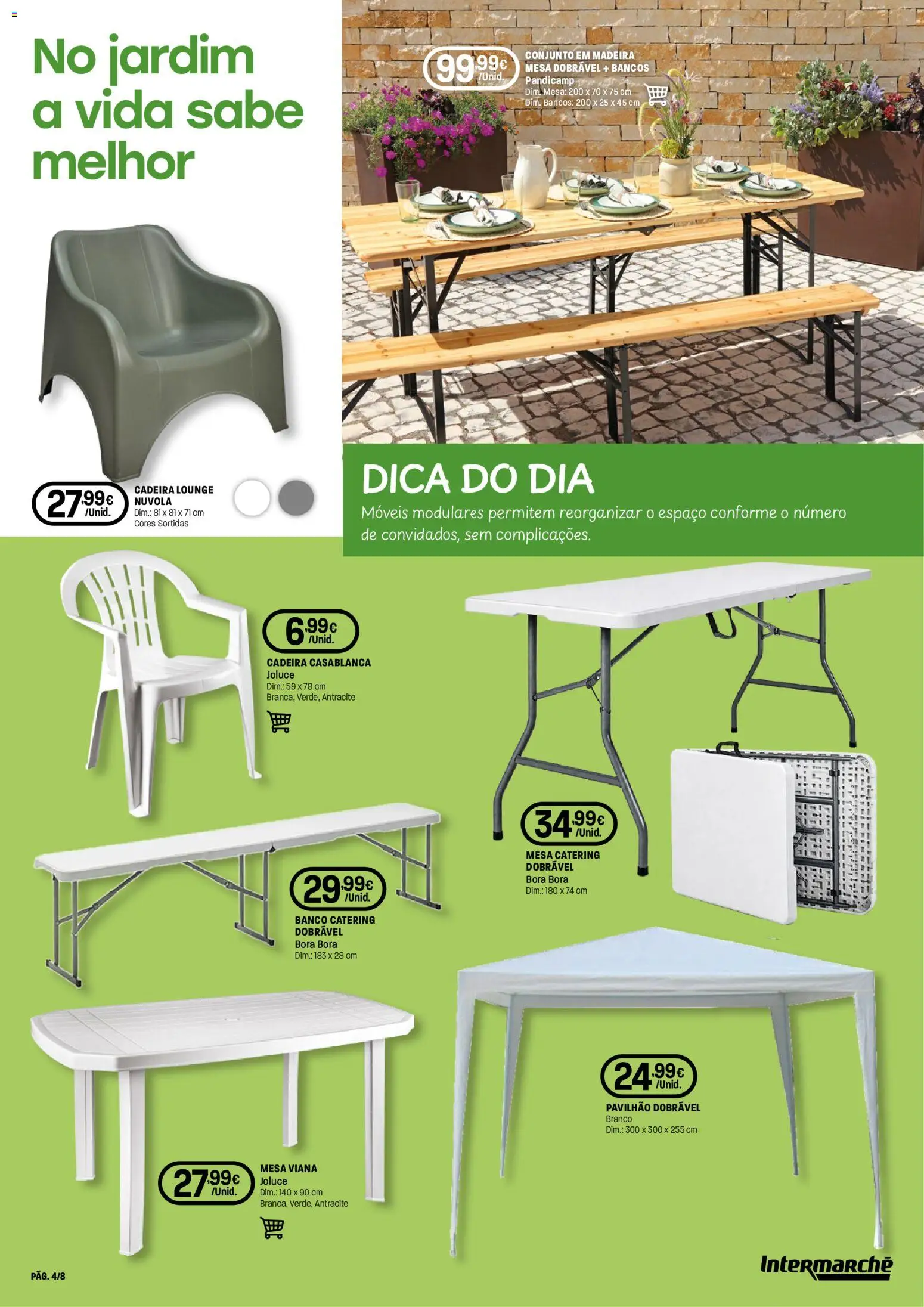 Intermarché Folheto Contact │ válido de 07.05.2026 | Página: 4 | Produtos: Banco, Mesa, Cadeira