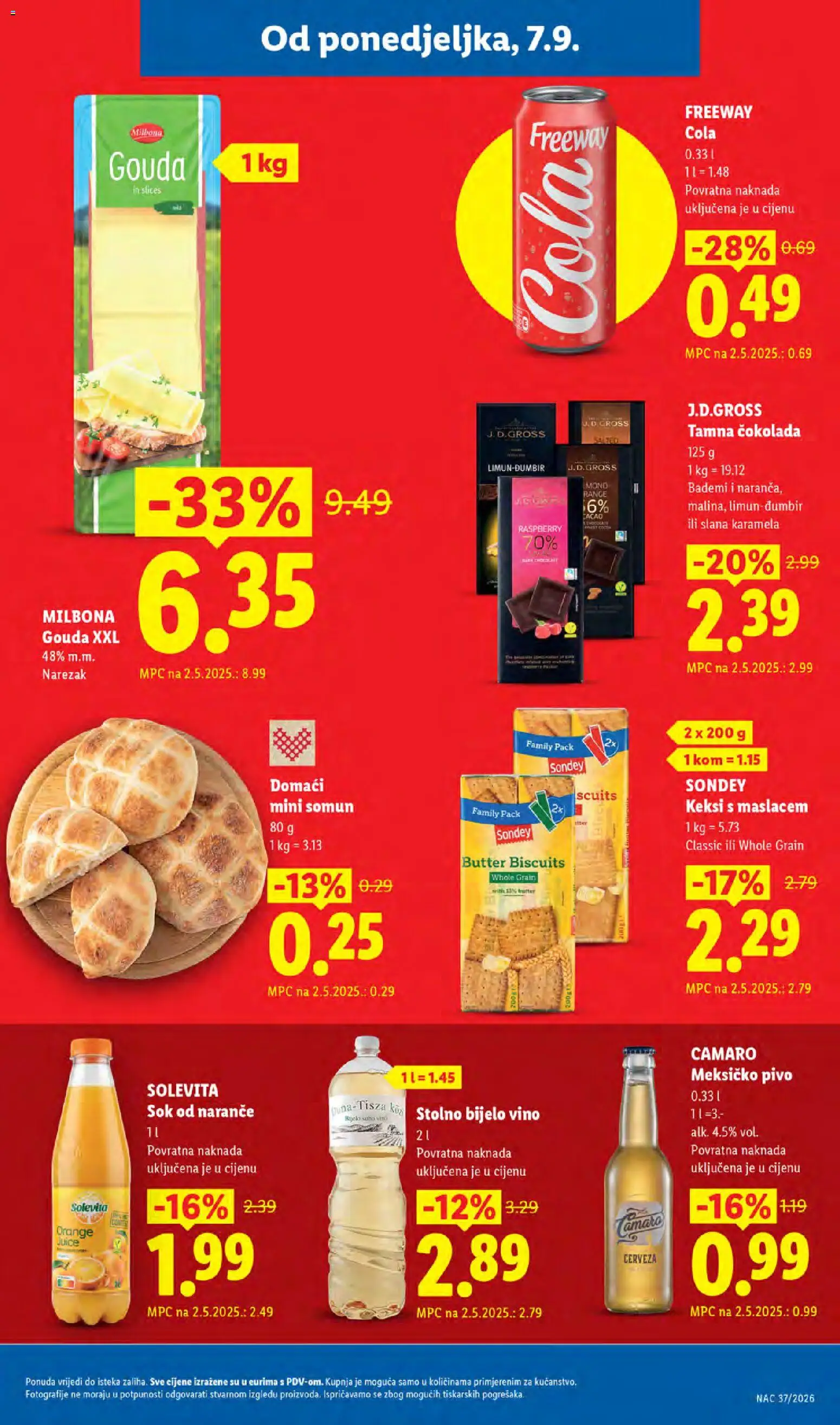 Lidl katalog | vrijedi od 07.09.2026 | Stranica: 3 | Proizvodi: Bijelo vino, Sok, Naranče, Tamna čokolada