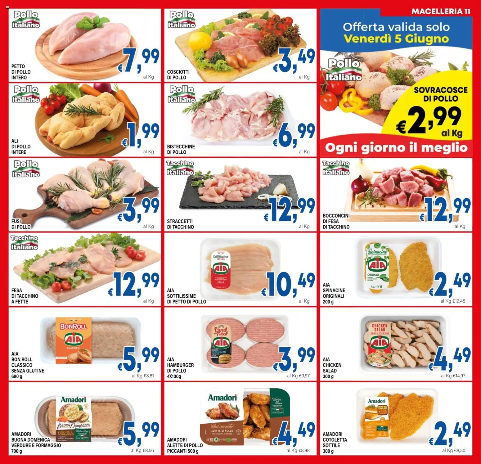 Volantino DEM del 29.05.2026 | Pagina: 11 | Prodotti: Pollo, Verdure, Tacchino, Formaggio