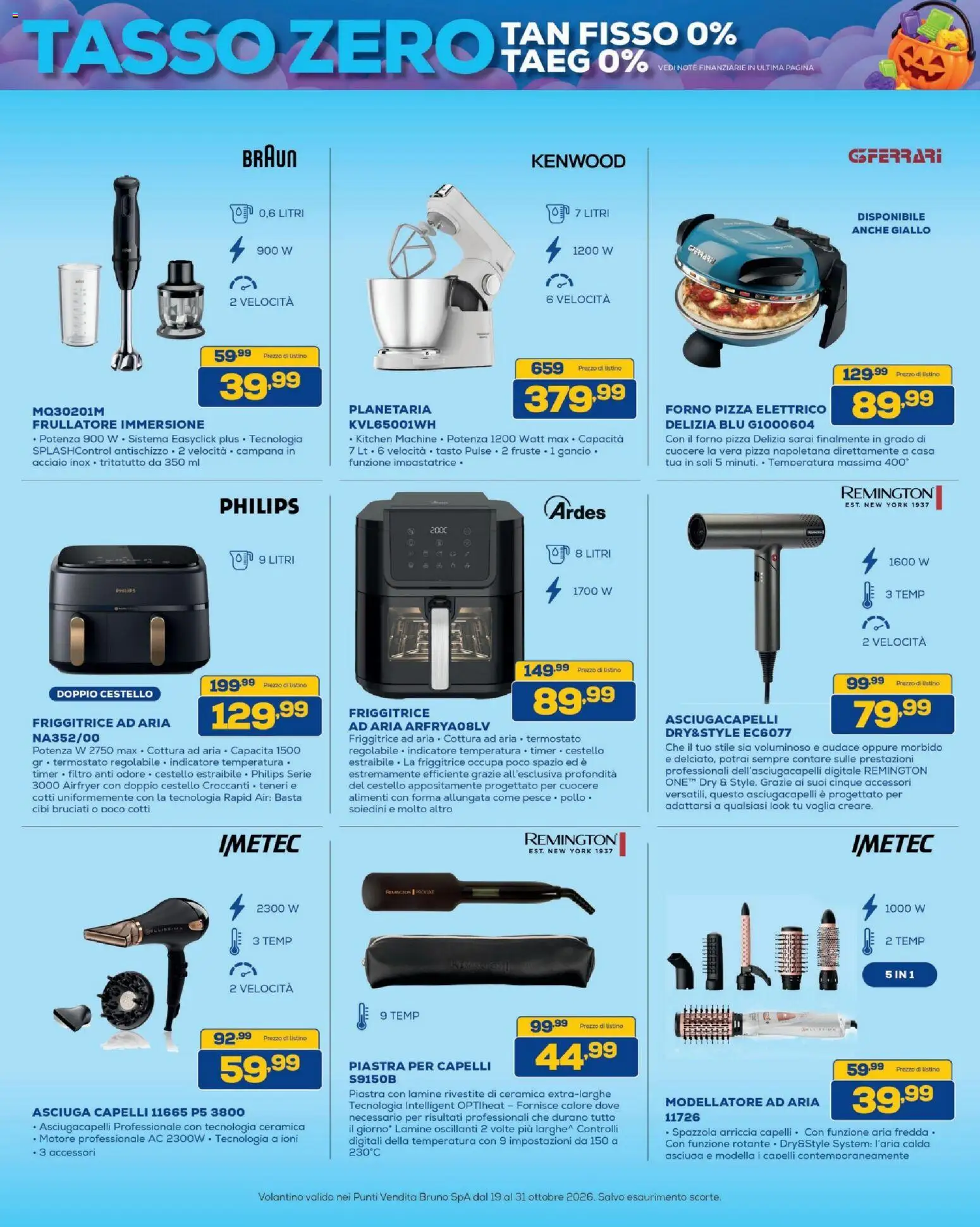 Volantino BRUNO del 19/10/2026 | Pagina: 26 | Prodotti: Pesce, Forno, Piastra per capelli, Friggitrice