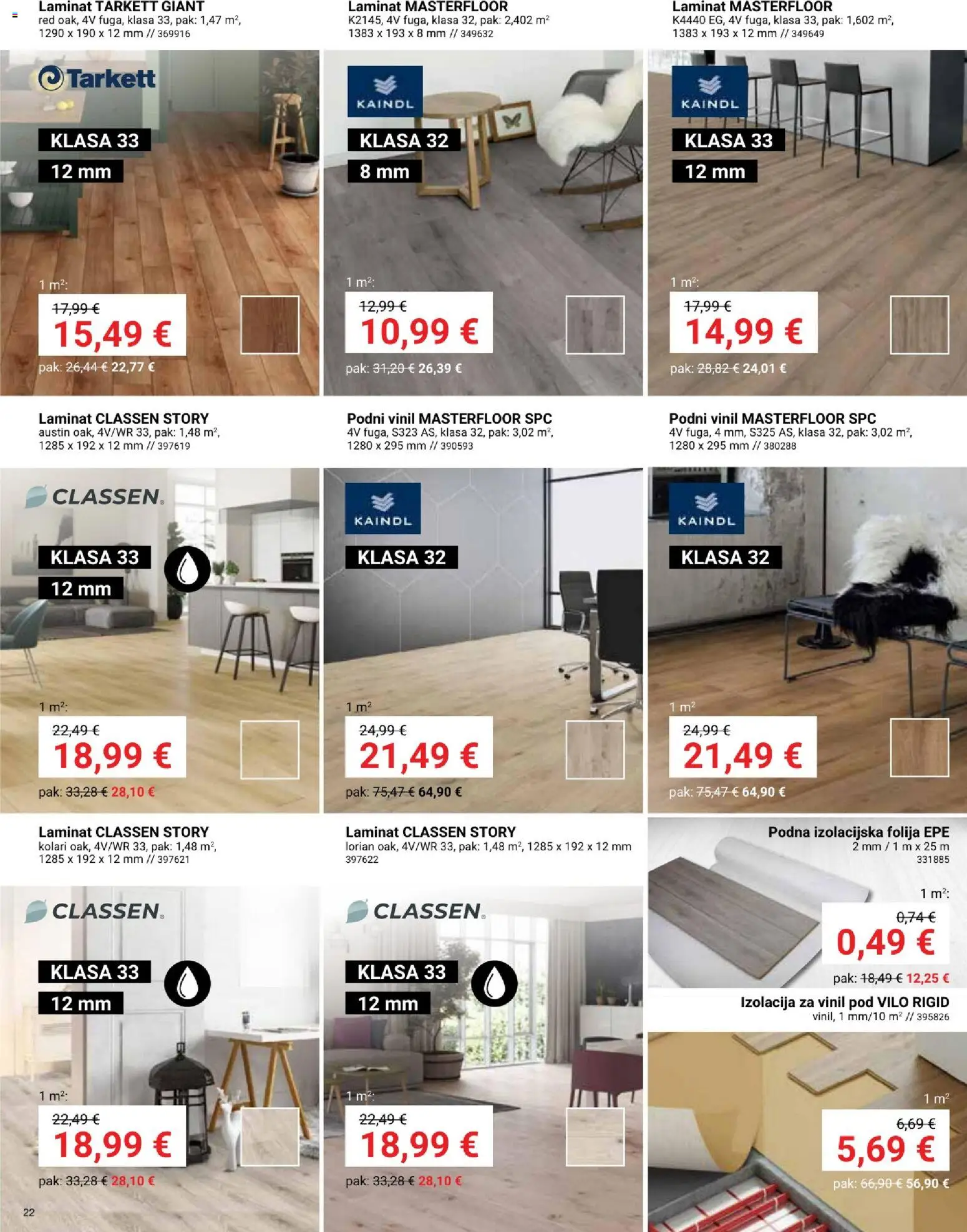 Pevex katalog | vrijedi od 23.07.2026 | Stranica: 22 | Proizvodi: Laminat