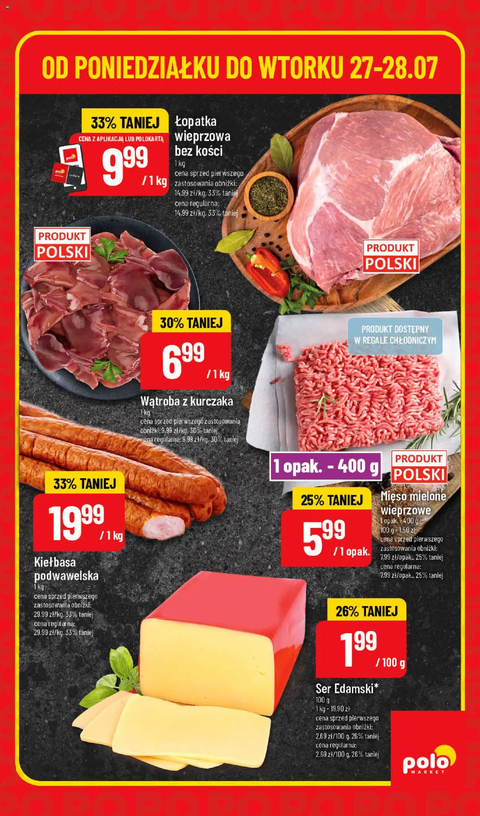 POLOmarket gazetka - Super Hity od 27.07.2026 | Strona: 3 | Produkty: Kiełbasa, Mięso, Mięso mielone, Ser