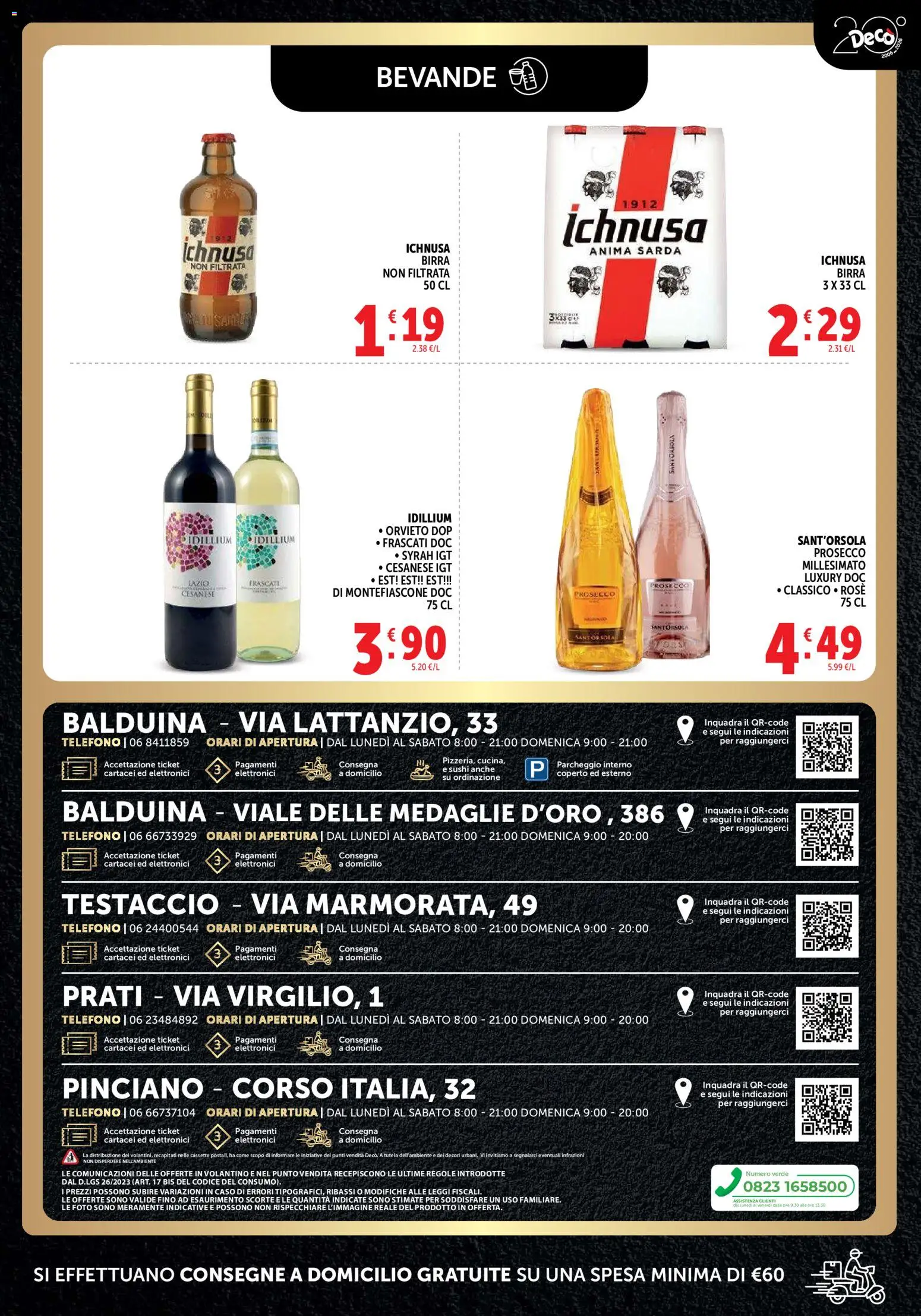 Volantino Decò del 11/08/2026 | Pagina: 5 | Prodotti: Prosecco, Bevande, Telefono, Sushi