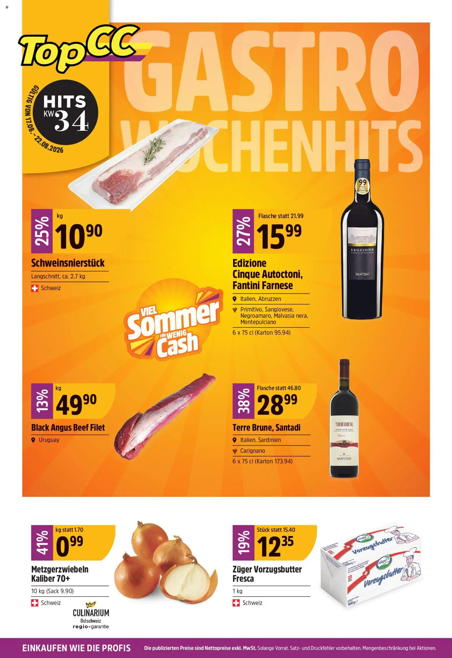 TopCC aktionen – gültig ab 17.08.2026 | Seite: 1 | Produkte: Butter