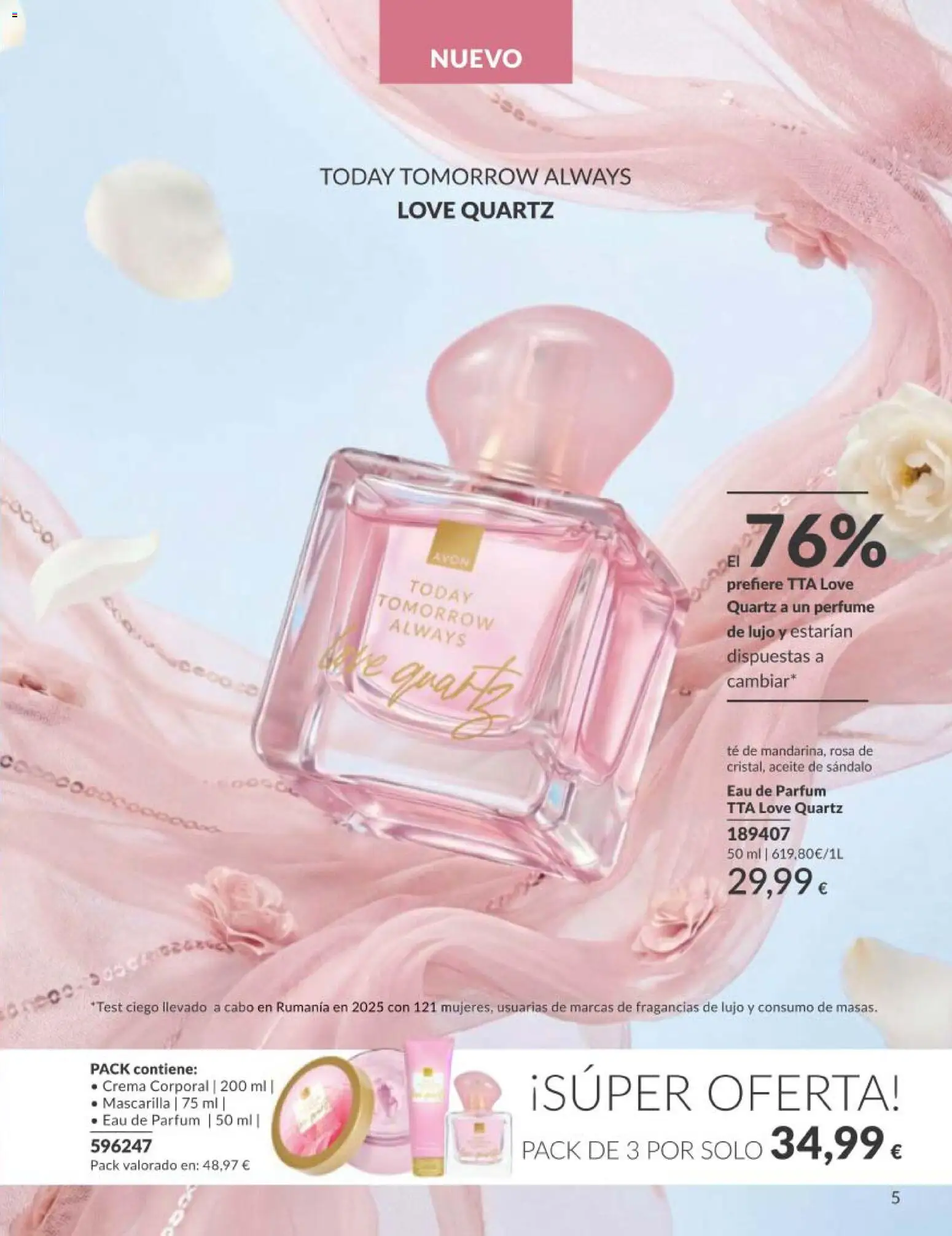 Catálogo AVON campaña 5 │ válido desde el 01.05.2026 | Página: 5 | Productos: Perfume, Aceite, Té, Eau de parfum