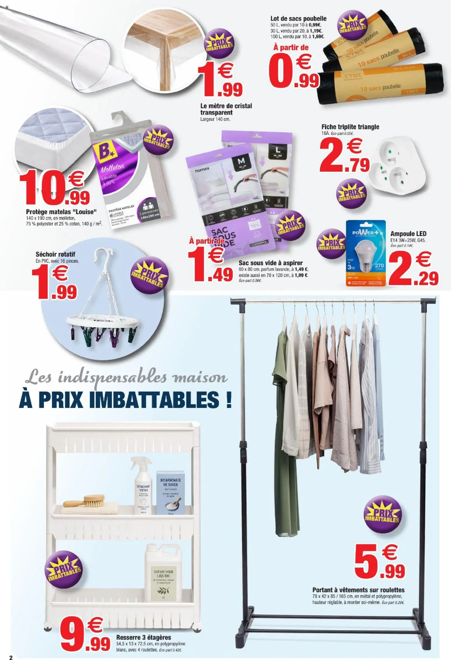 {H1} | Page: 2 | Produits: Poubelle, Savon, Vêtements, Sacs poubelle