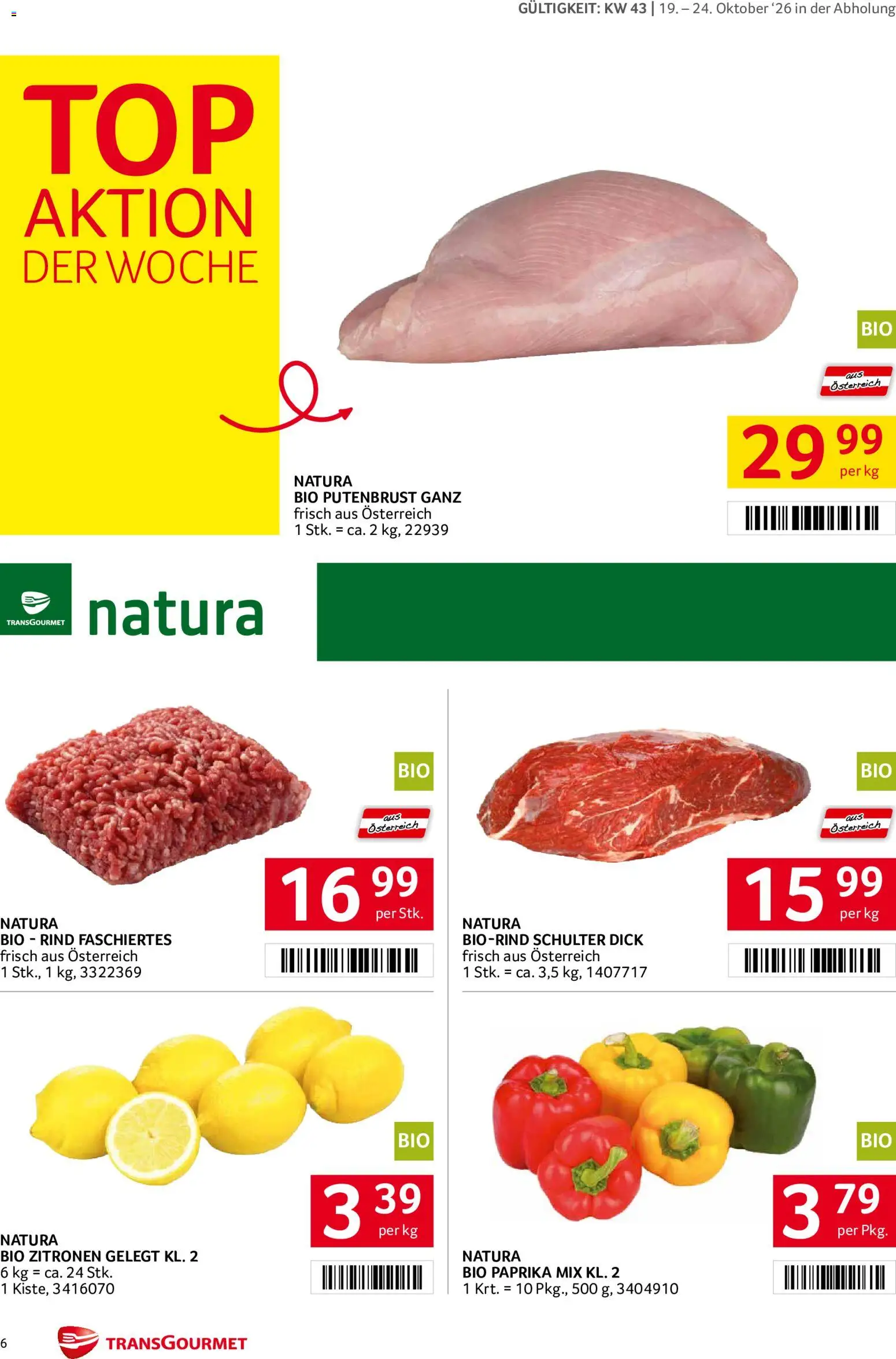 Transgourmet Broschüre gültig ab 19.10.2026 | Seite: 6 | Produkte: Putenbrust