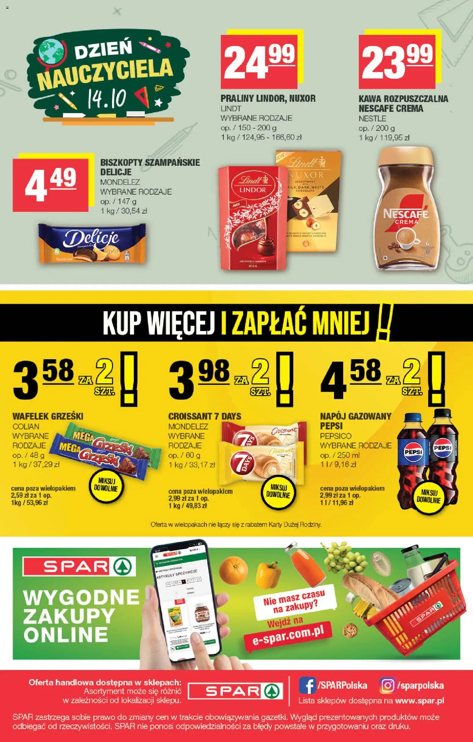 Spar gazetka od 07.10.2026 | Strona: 8 | Produkty: Croissant, Pepsi, Wafelek, Kawa