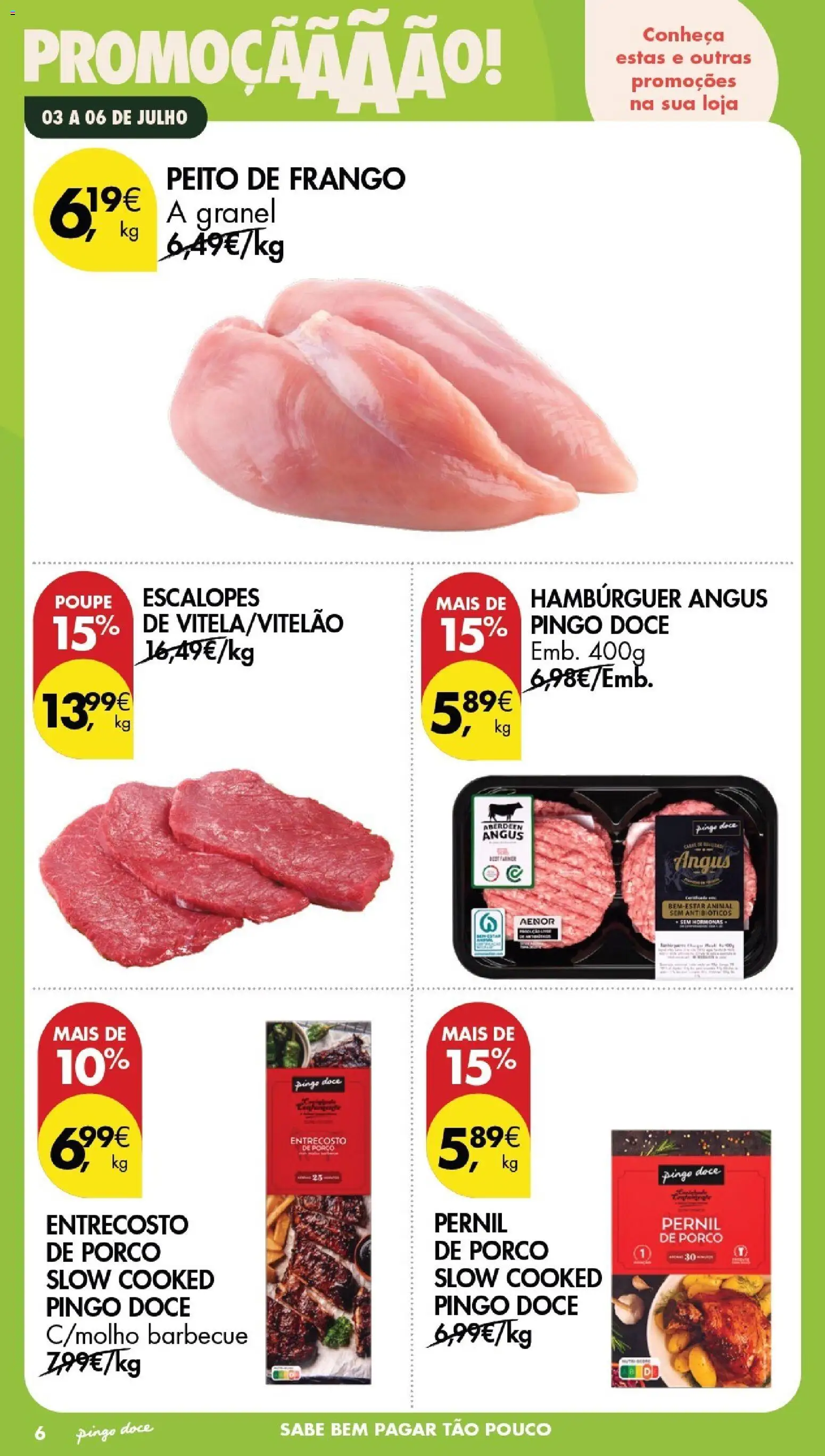 Pingo Doce Poupe este Fim de Semana │ válido de 03/07/2026 | Página: 4 | Produtos: Peito de frango, Frango, Pernil, Hambúrguer