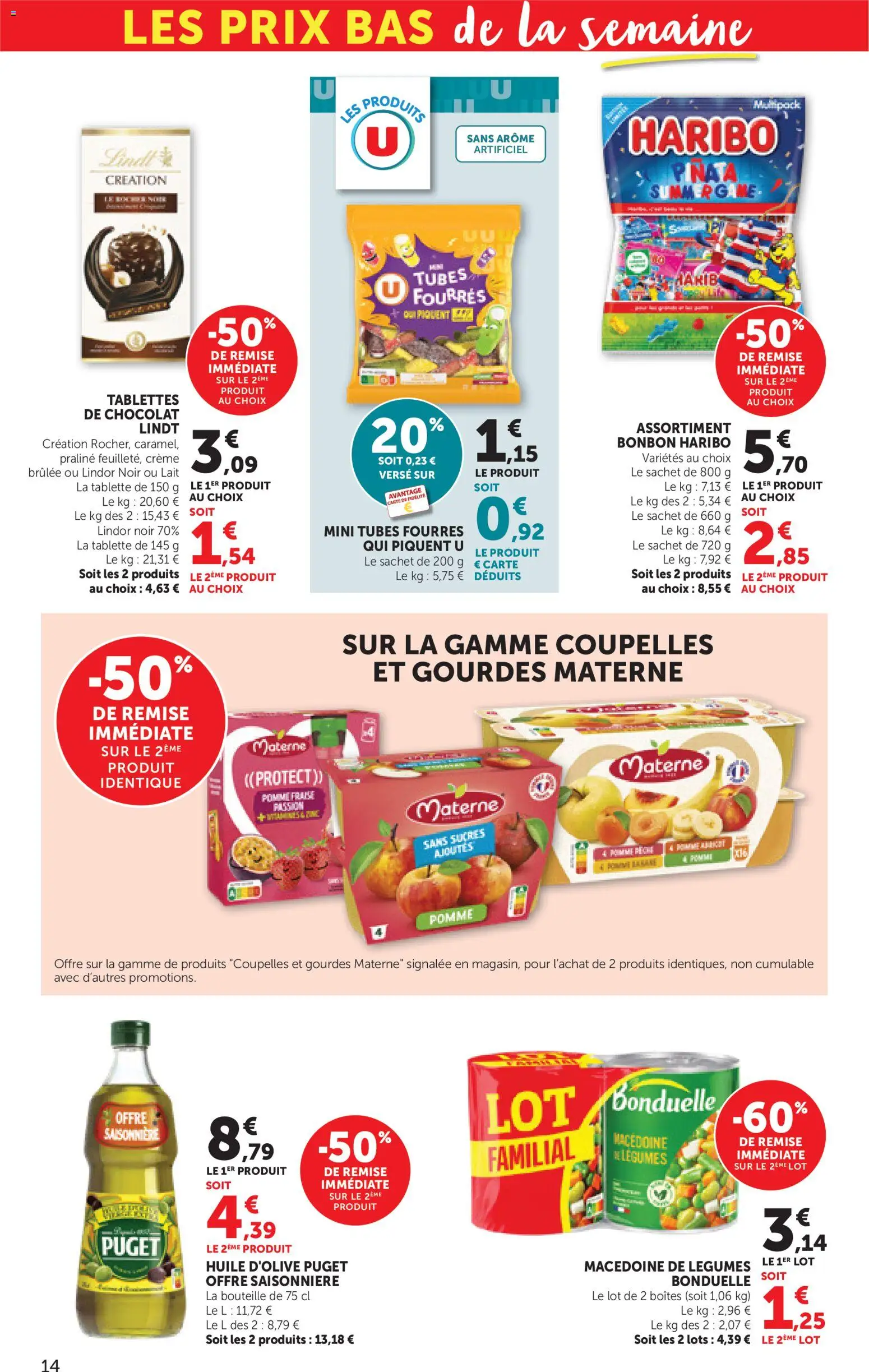 {H1} | Page: 14 | Produits: Tablette, Pomme, Lait, Chocolat