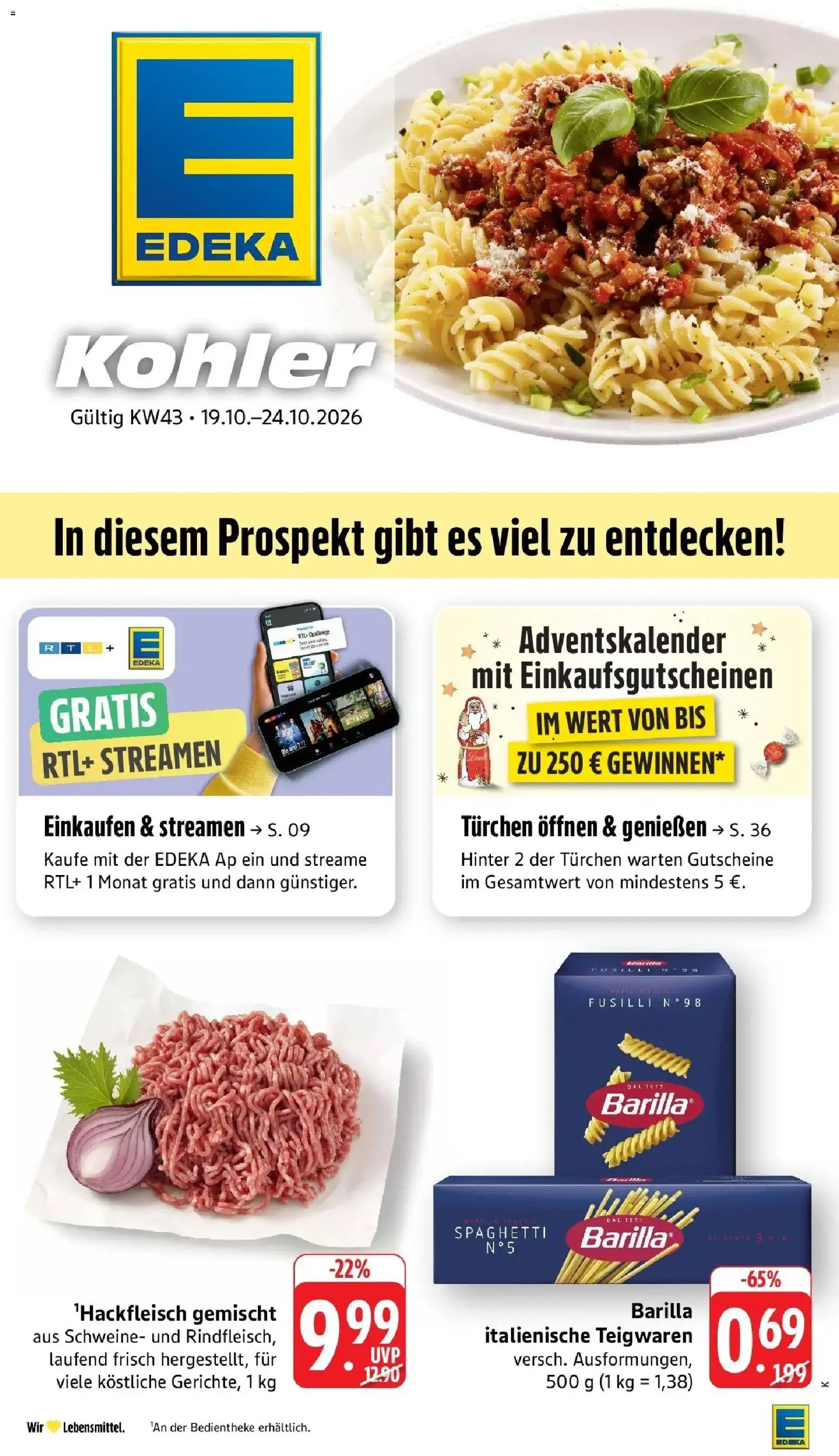 E center Prospekt Kehl (ab 19.10.2026) zum Blättern | Seite: 7 | Produkte: Barilla, Spaghetti
