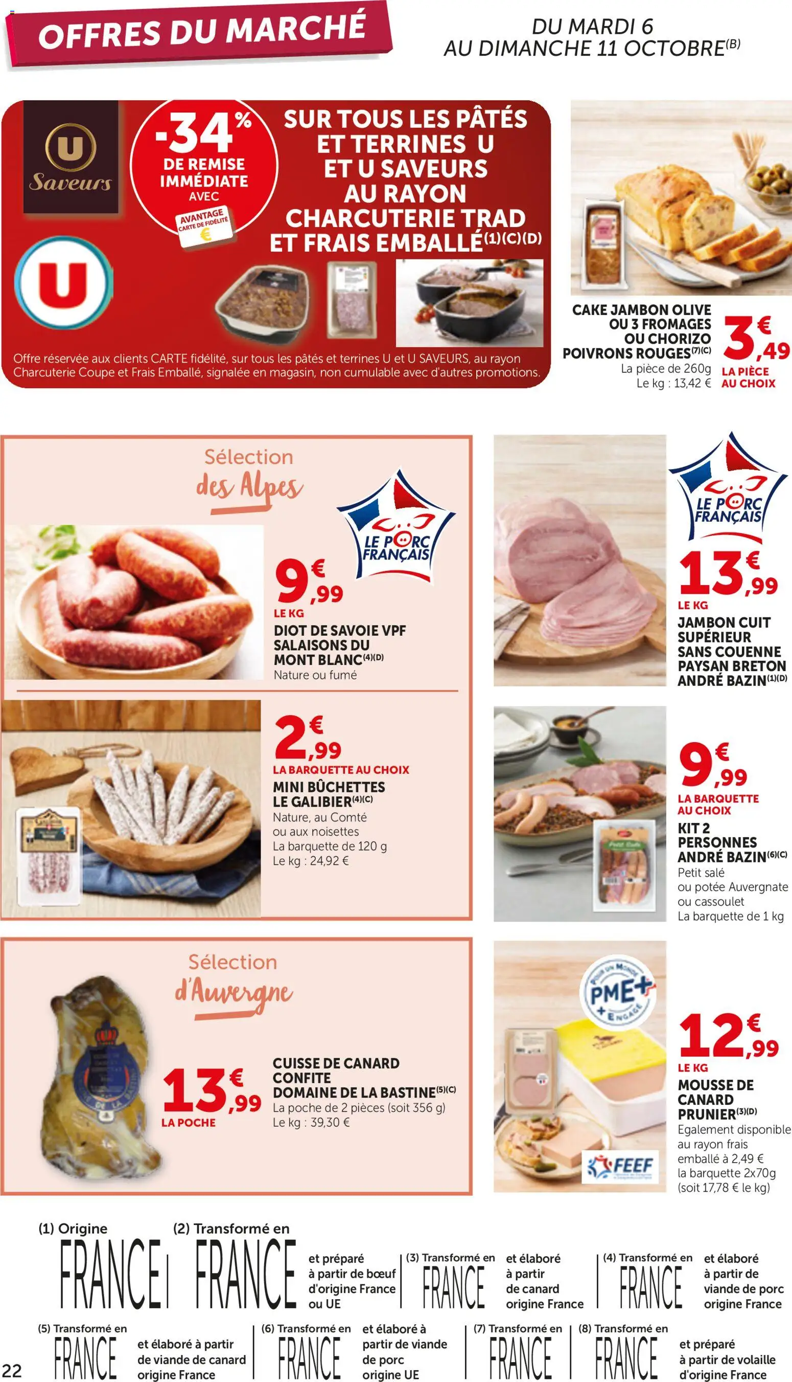 {H1} | Page: 22 | Produits: Viande de porc, Olive, Noisettes, Volaille