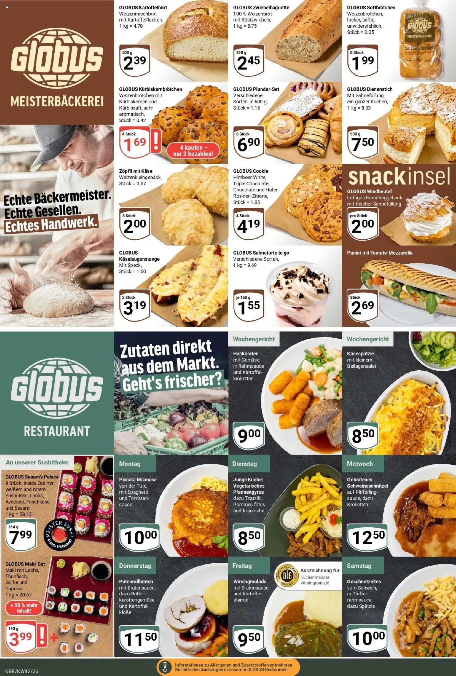 Globus Prospekt Koblenz-Bubenheim (ab 19.10.2026) » Angebote online | Seite: 6 | Produkte: Butter, Käse, Küche, Pommes frites