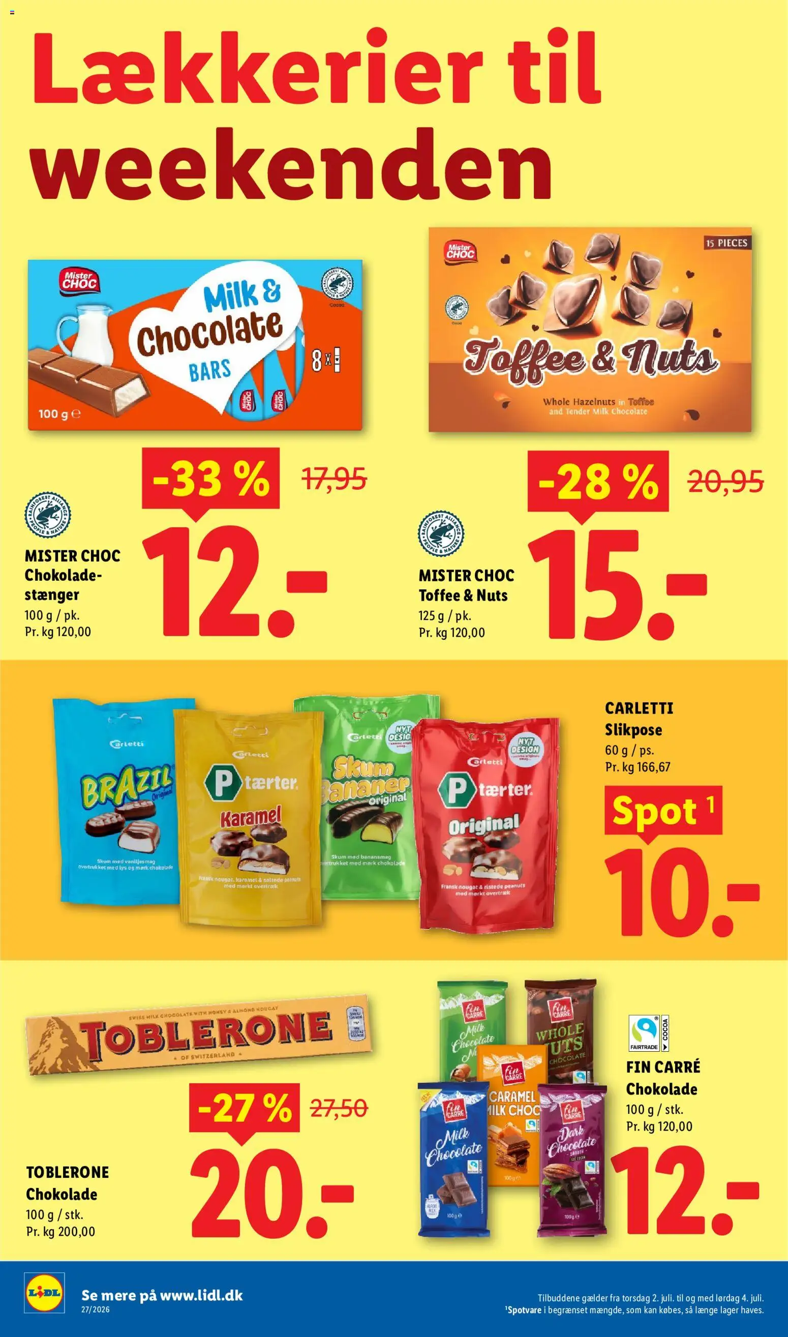 Lidl tilbudsavis – gyldig fra 28/06/2026 | Side: 38 | Produkter: Chokolade, Bananer, Peanuts, Nougat