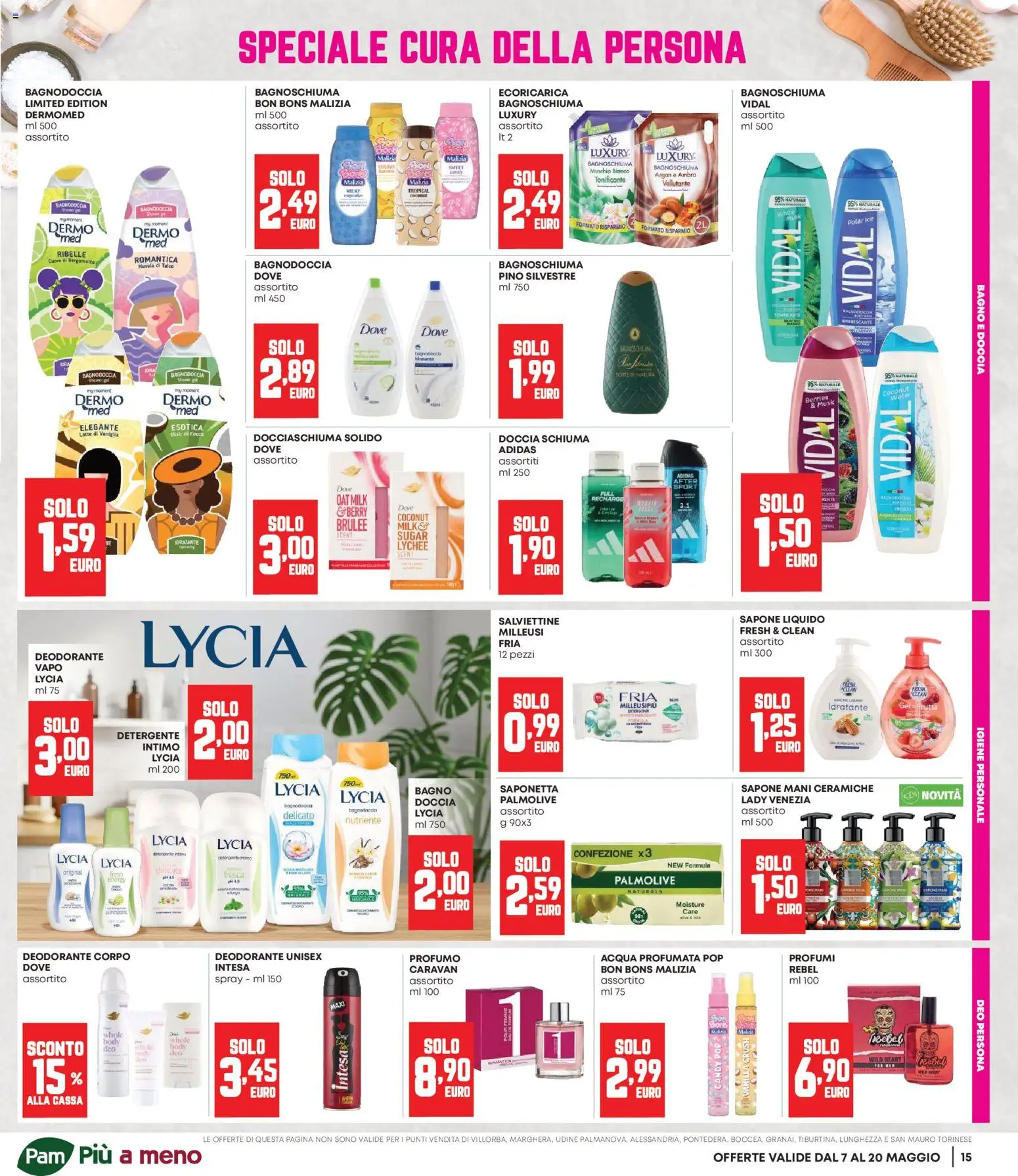 Volantino Panorama del 07.05.2026 | Pagina: 15 | Prodotti: Sapone, Detergente intimo, Talco, Bagno