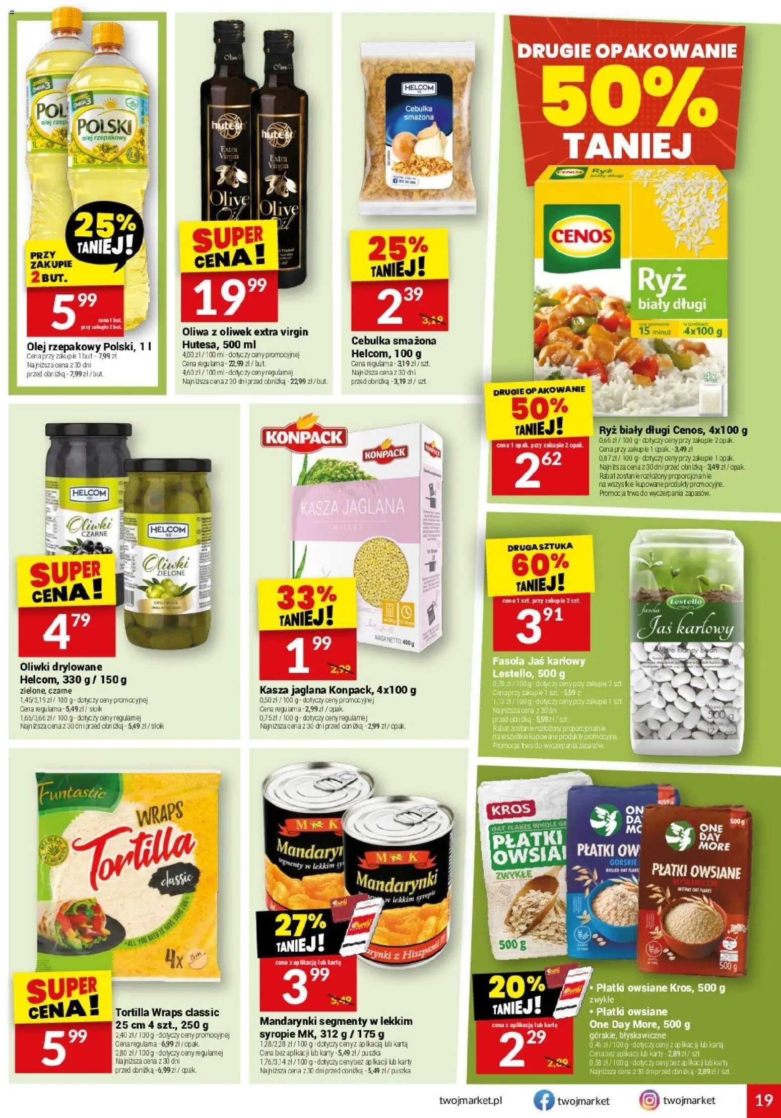 Twój Market Gazetka od 25.02.2026 | Strona: 19 | Produkty: Olej rzepakowy, Kasza, Tortilla, Ryż