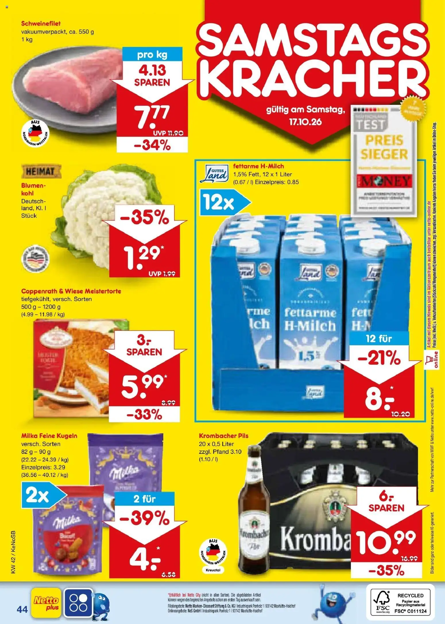 Netto Marken-Discount Prospekt Koblenz (ab 12.10.2026) » Angebote | Seite: 60 | Produkte: Pils, Milka, Bilder, Krombacher