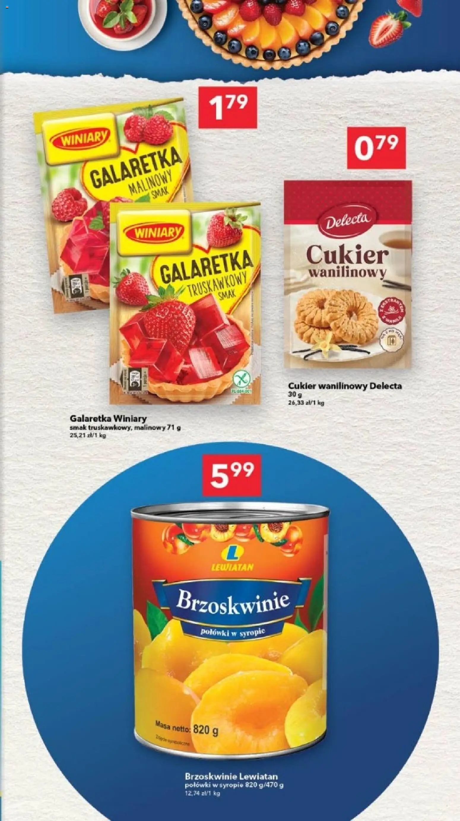 Lewiatan gazetka - Szczecin od 21.05.2026 | Strona: 11 | Produkty: Galaretka, Cukier wanilinowy, Brzoskwinie, Cukier