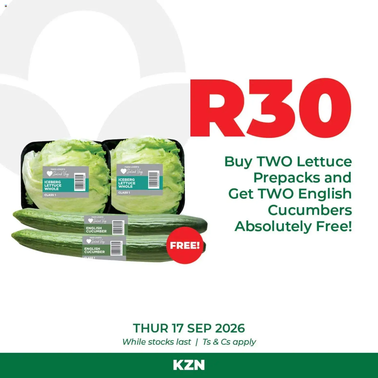 New Food Lover's Market catalogue – valid from 17/09/2026 | Page: 1 | Products: Cucumbers, Salad, Lettuce