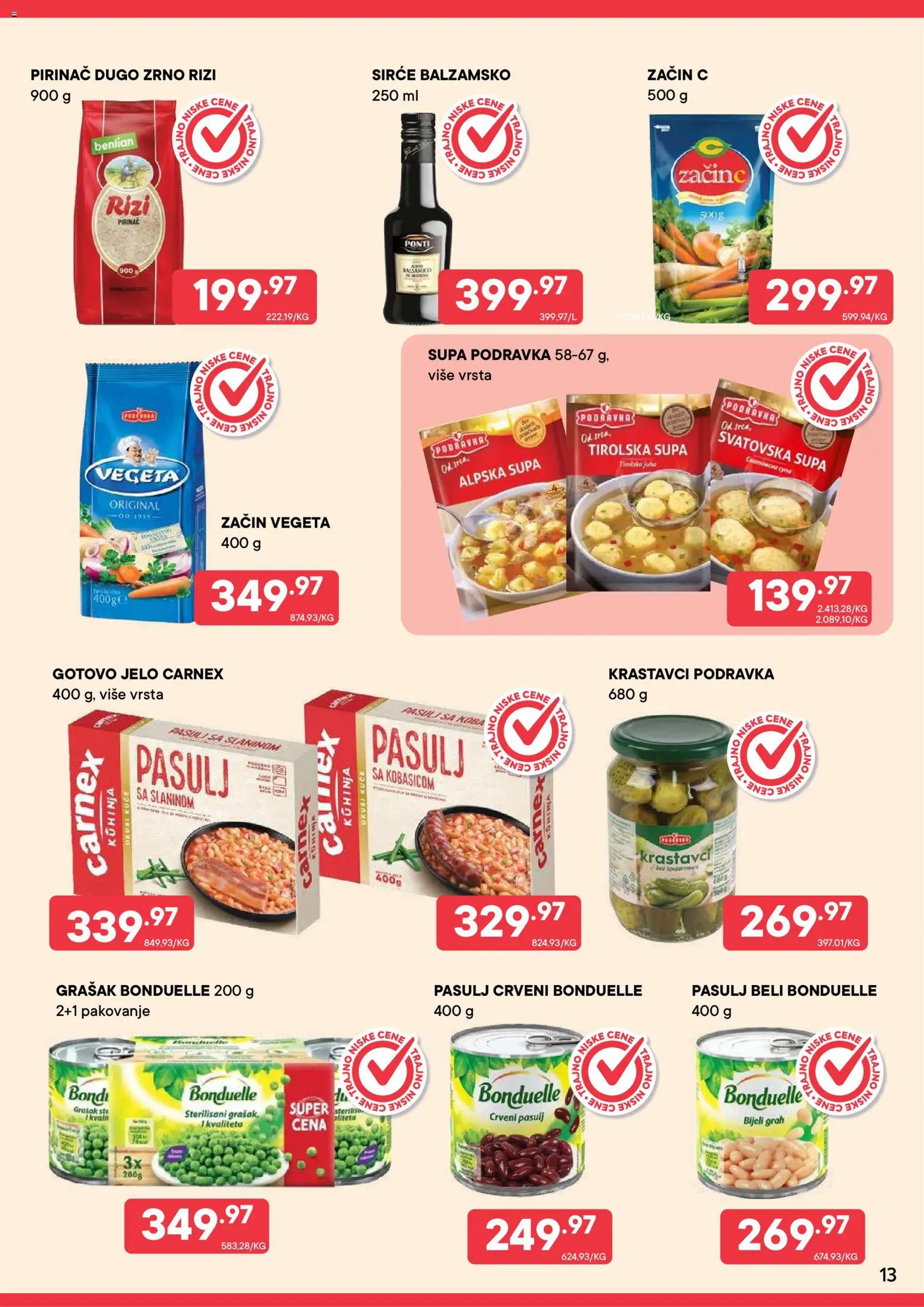 PerSu katalog - važi od 01.08.2026 | Strana: 13 | Proizvode: Pasulj, Kuhinja, Podravka, Pakovanje