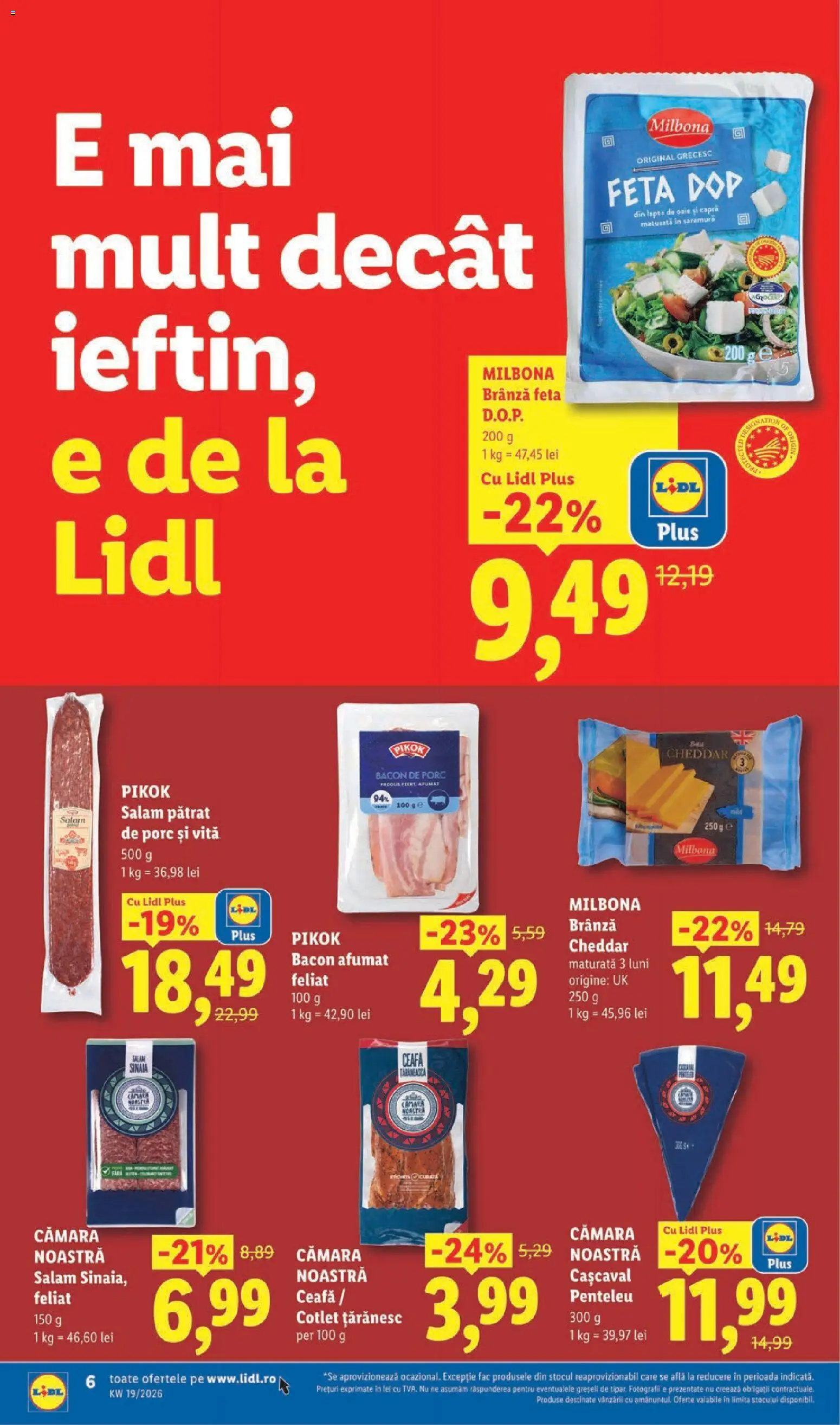 Noul catalog Lidl – valabil de la 04.05.2026 | Pagină: 6 | Produse: Lait de coco, Cașcaval, Lapte, Salam