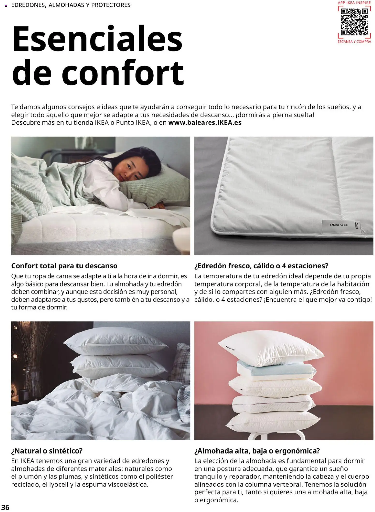 Catálogo IKEA Confort │ válido desde el 01.02.2026 | Página: 36 | Productos: Edredón, Ropa, Κασέρι, Almohada