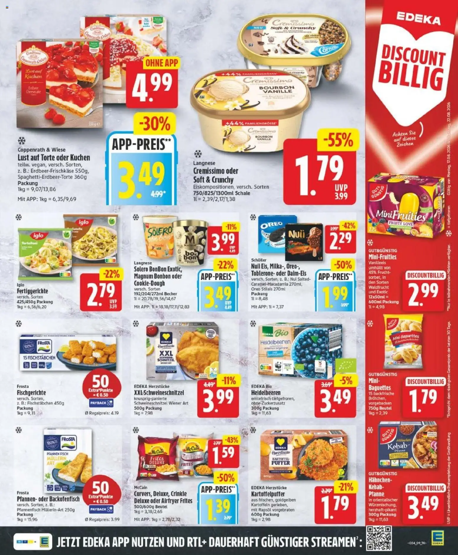 Edeka Prospekt Bremen – gültig ab 17.08.2026 | Seite: 9 | Produkte: Langnese, Rapsöl, Frosta, Heidelbeeren