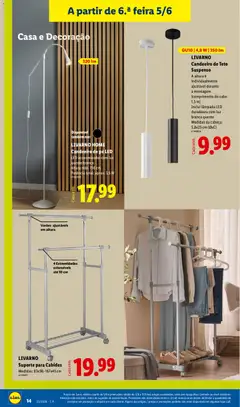 Pré-visualização Lidl Novidades válido de 01.06.2026 | Página: 14 | Produtos: Candeeiro, Cabo, Candeeiro de pé, Cabides