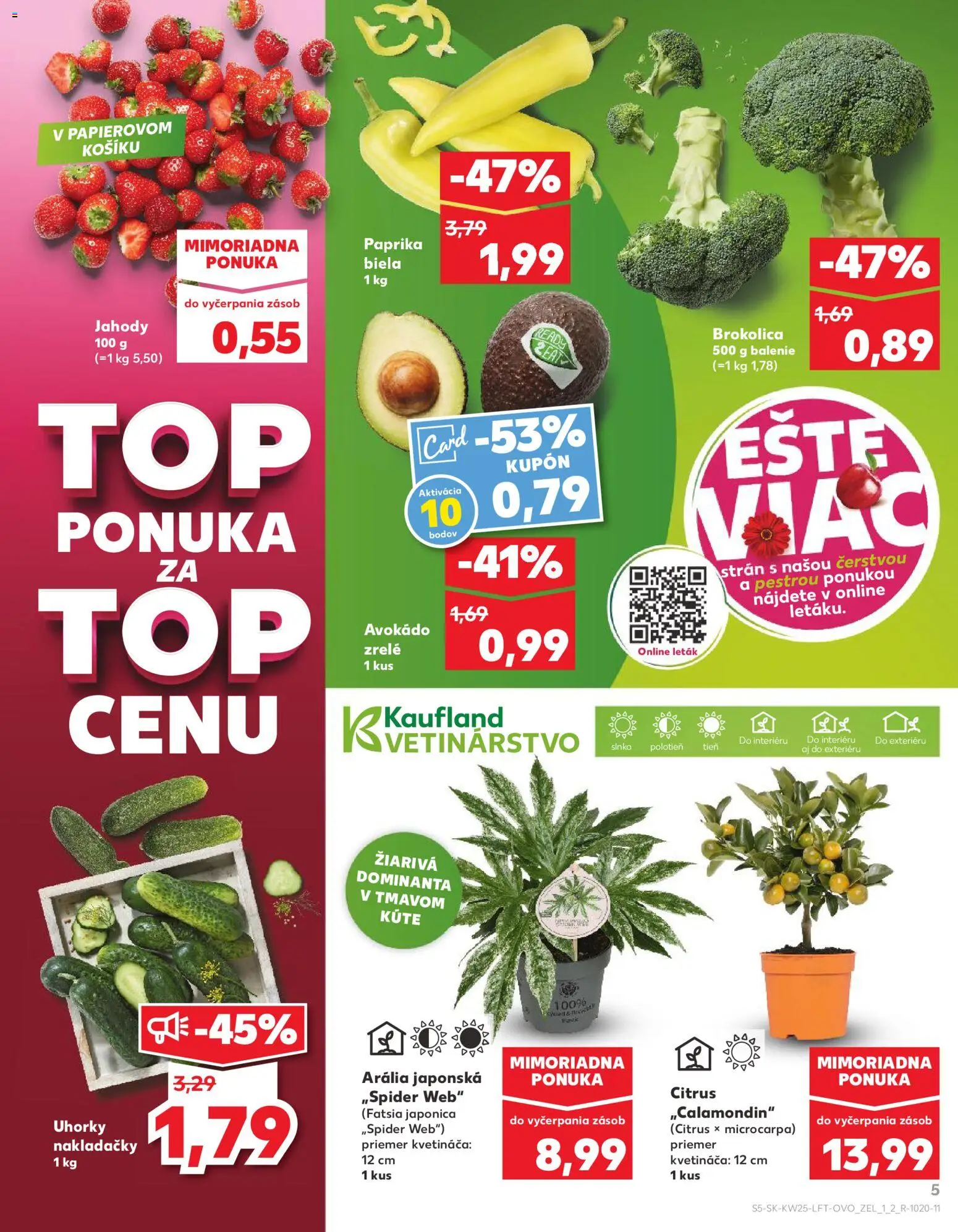 Nové Kaufland akcie – leták je platný od 18.06.2026 | Strana: 5 | Produkty: Paprika, Jahody, Avokádo, Uhorky