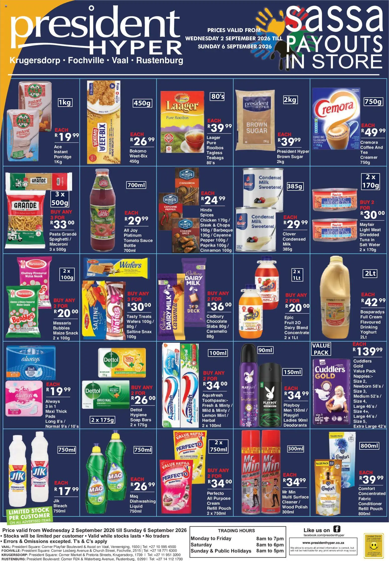 New President Hyper catalogue – valid from 02/09/2026 | Page: 2 | Products: Tuna, Milk, Coffee, Water